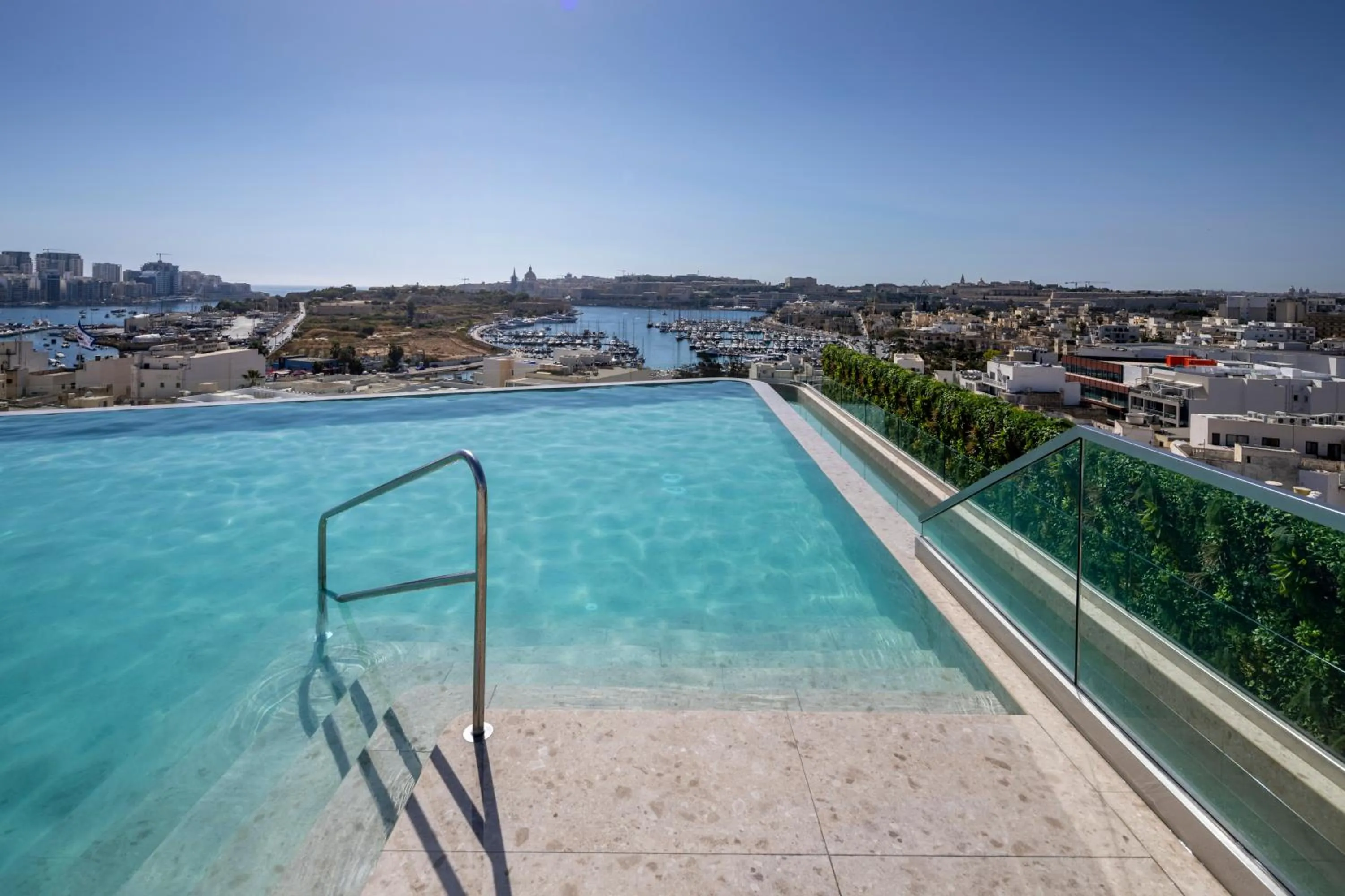 Pool view in Grands Suites Hotel and Spa Sliema