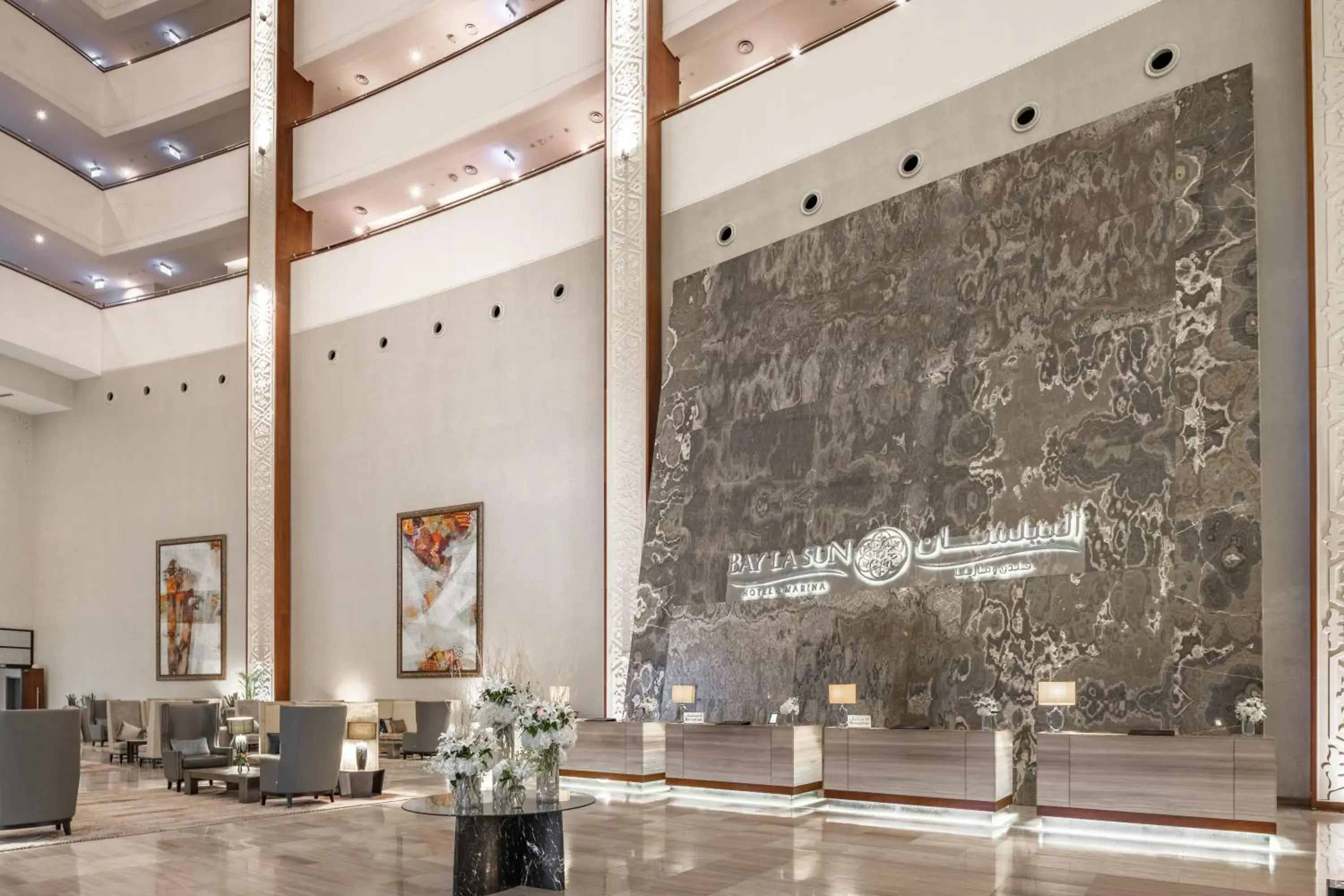 Lobby or reception in Bay La Sun Hotel and Marina - Emaar King Abdullah Economic City Lobby or reception in Bay La Sun Hotel and Marina - Emaar King Abdullah Economic City
