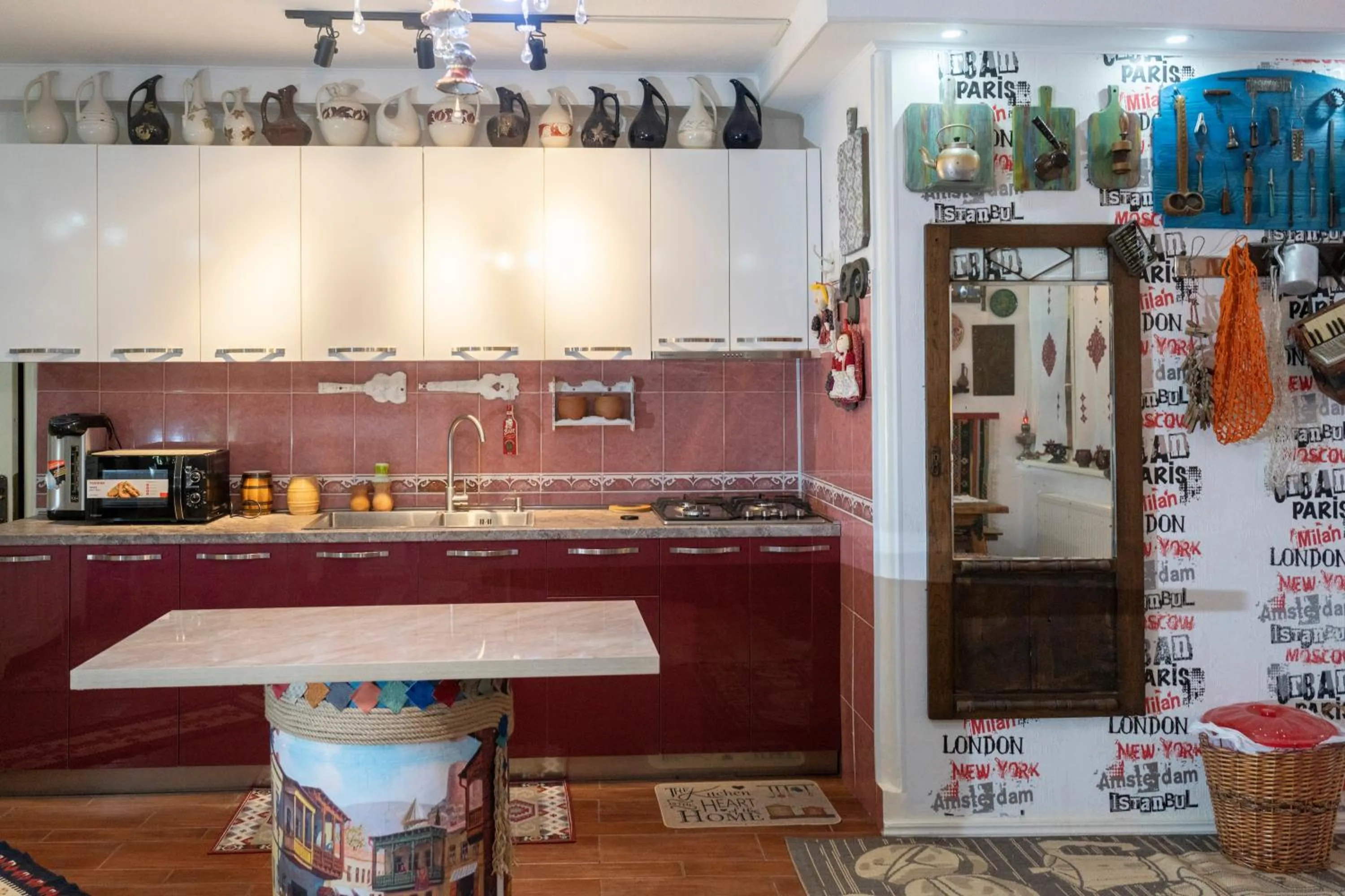 Kitchen or kitchenette in Elia Boutique Hostel & Apart-Hotel