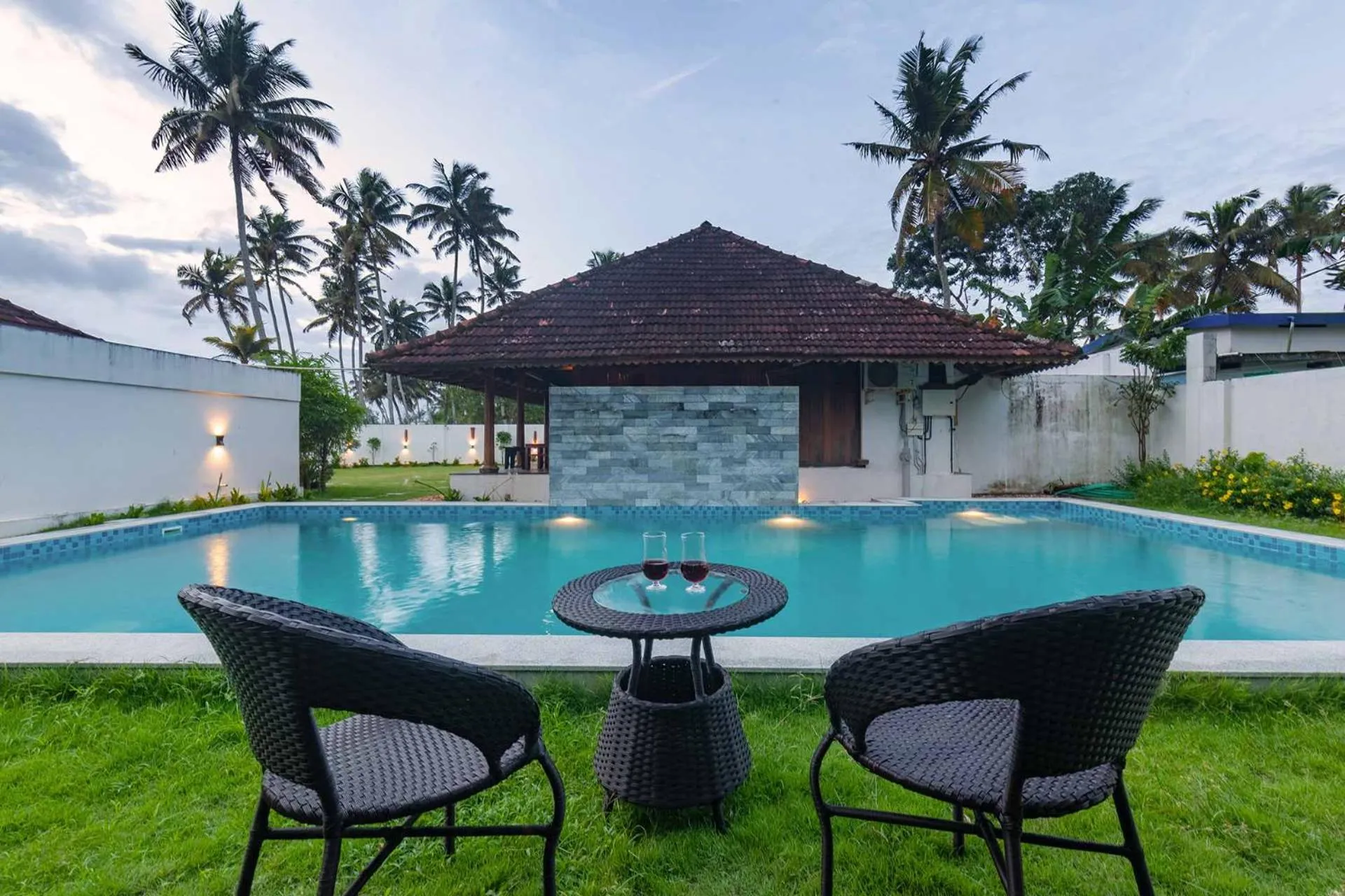 Swimming pool in Deshadan's Tarangi Beach Villas,Marari