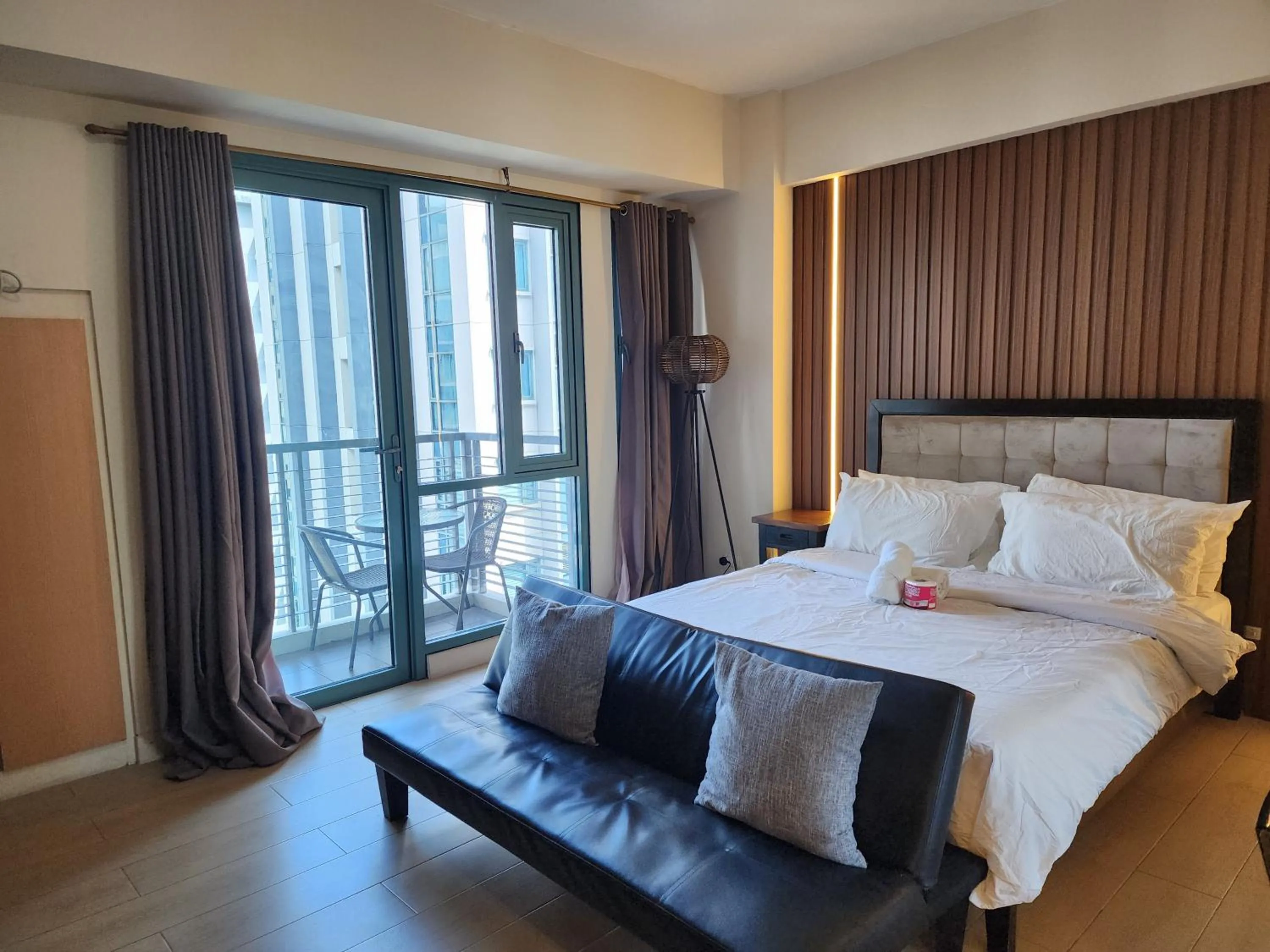 Bed in palm tree villas