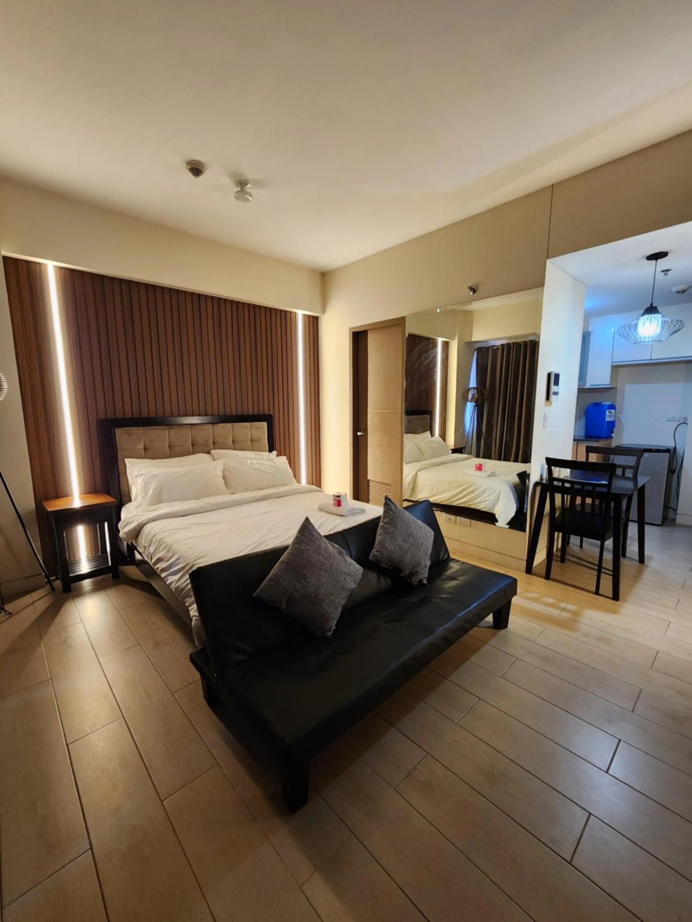 Bed in palm tree villas