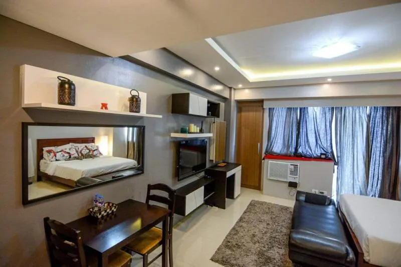 Bed in palm tree villas