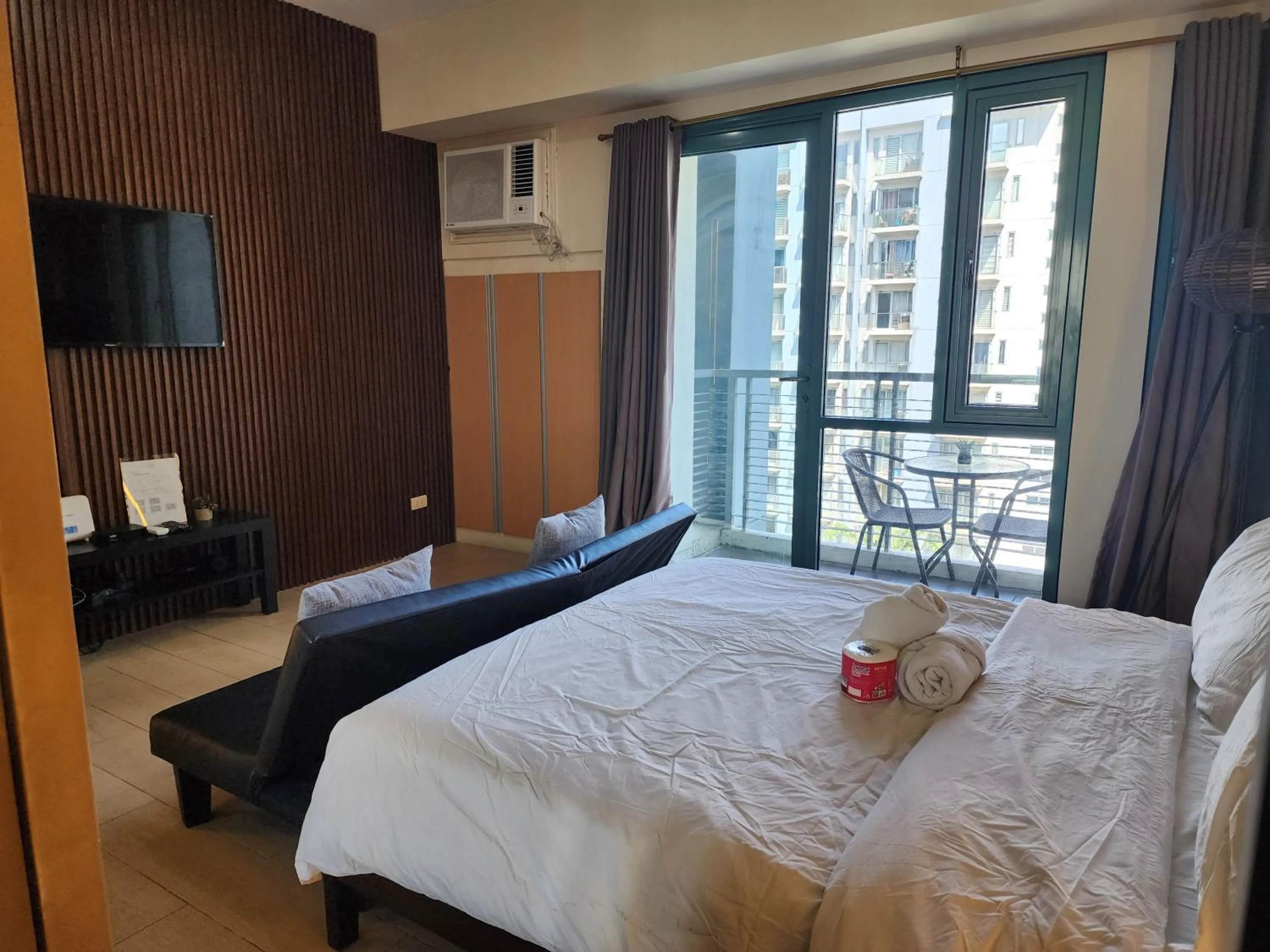 Bed in palm tree villas