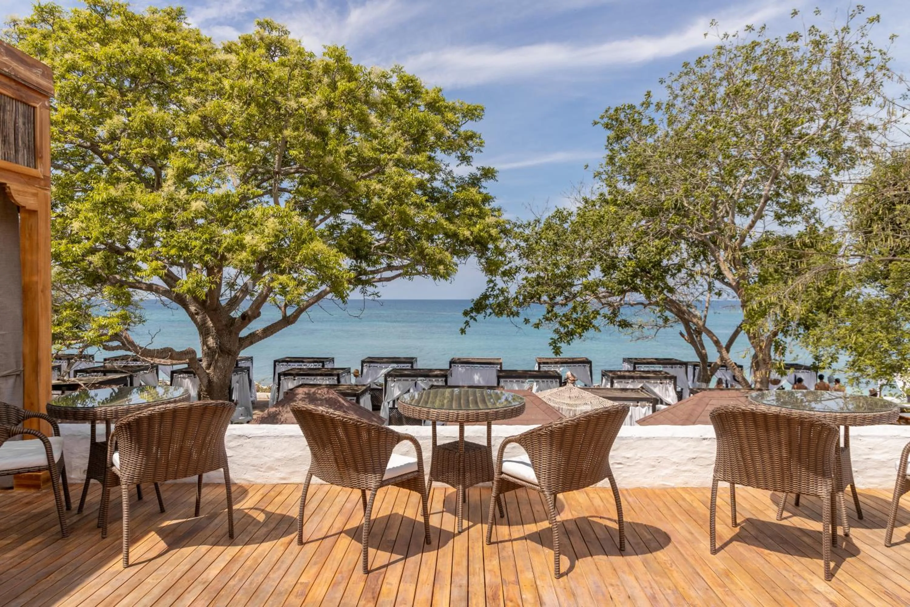 Seating area in Bora Bora Beach Club Cartagena