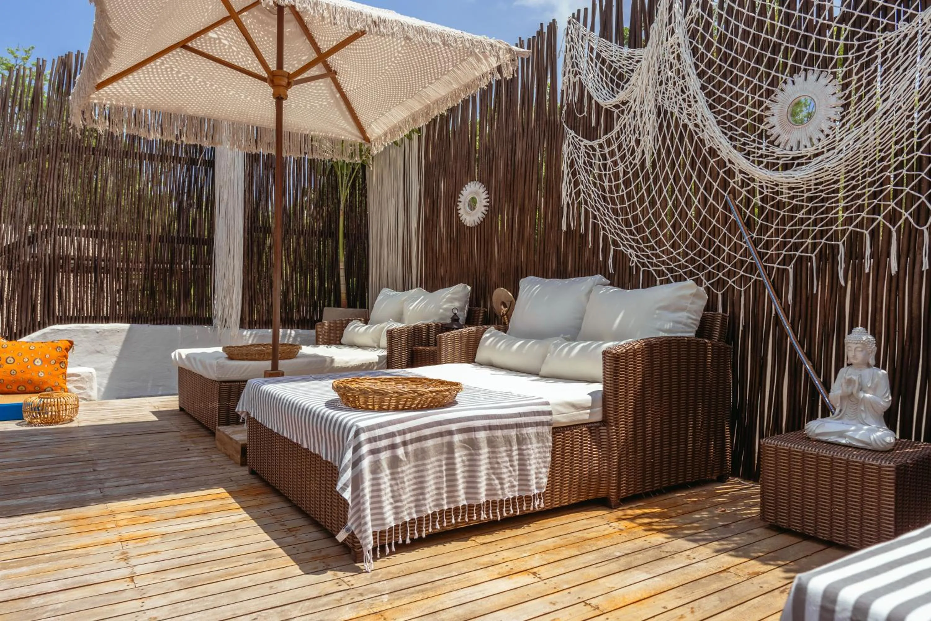 Seating area in Bora Bora Beach Club Cartagena