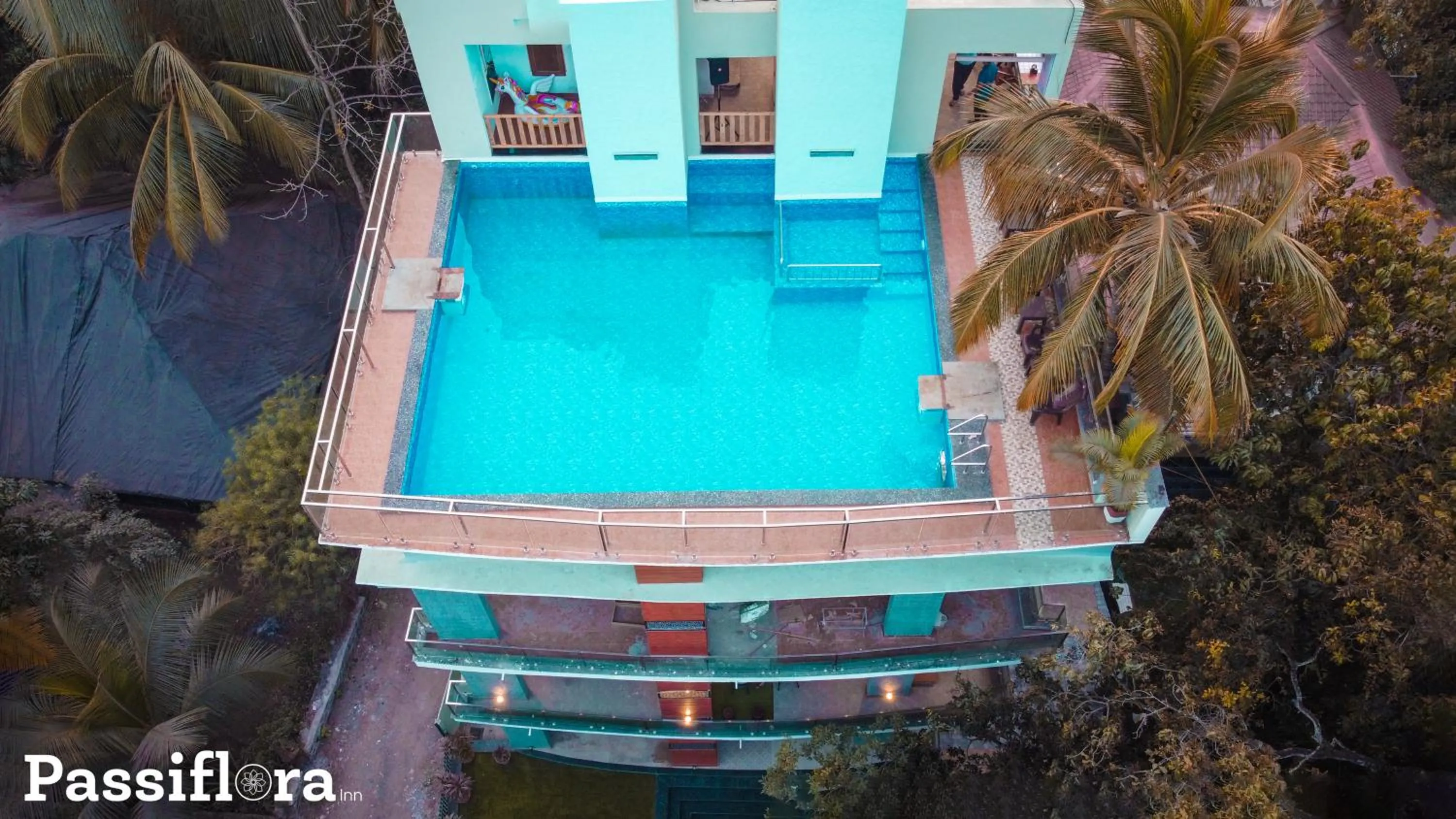 Pool view in Passiflora Beach Resort Alibaug