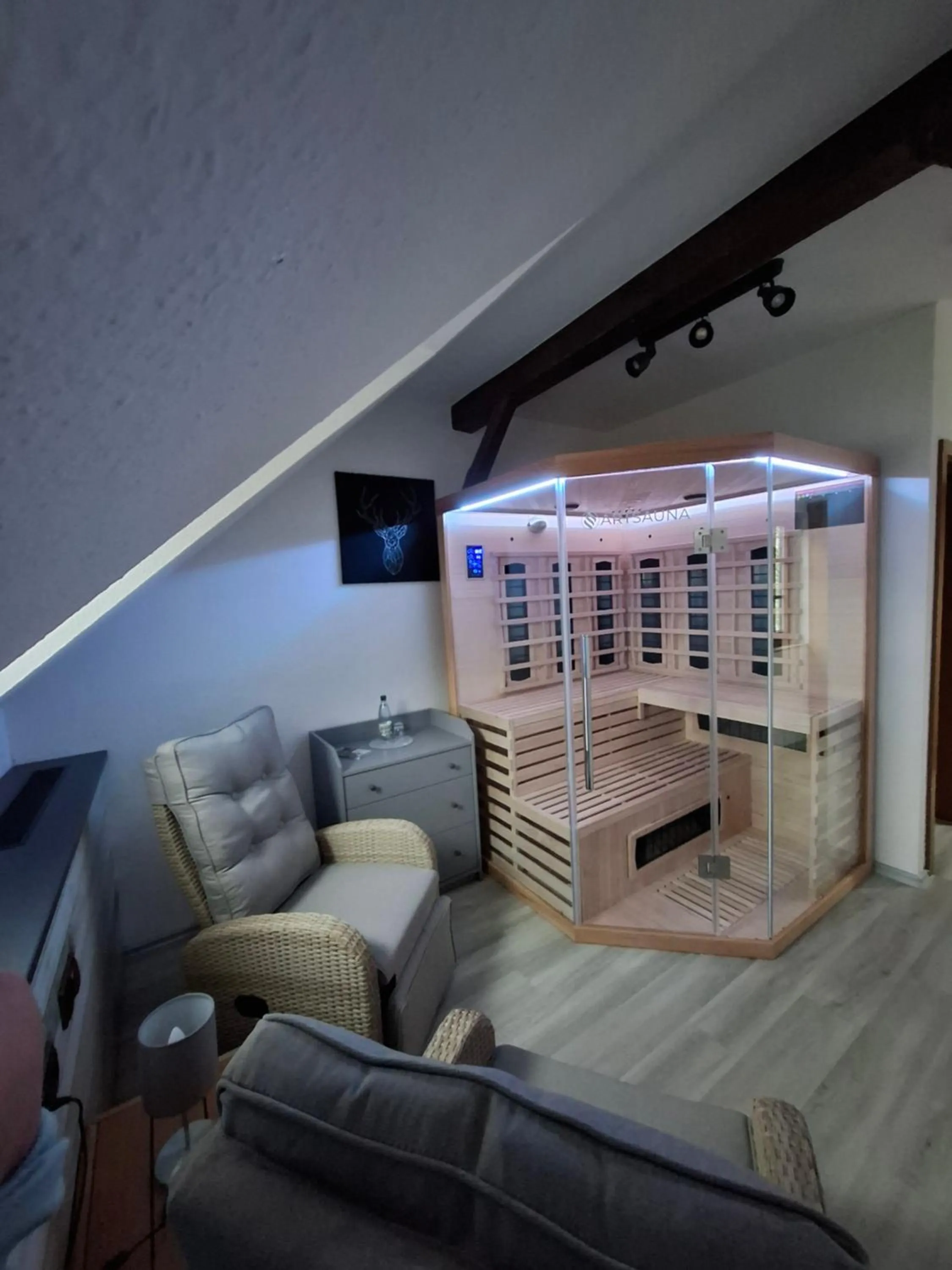 Sauna in Landhotel Der Distelhof mit Scheunencafé