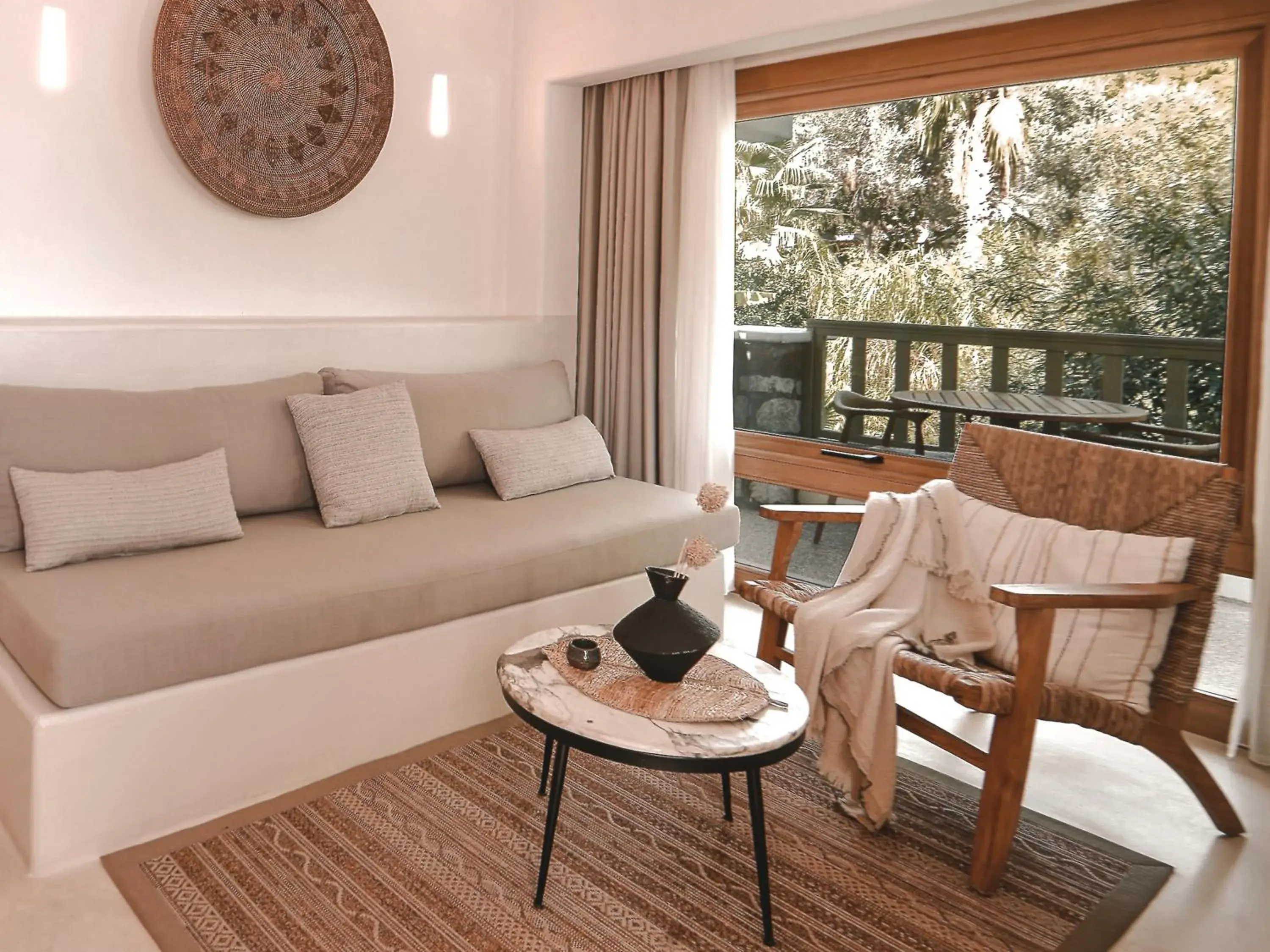 Living room in Perios Beach House - Adults Only Living room in Perios Beach House - Adults Only