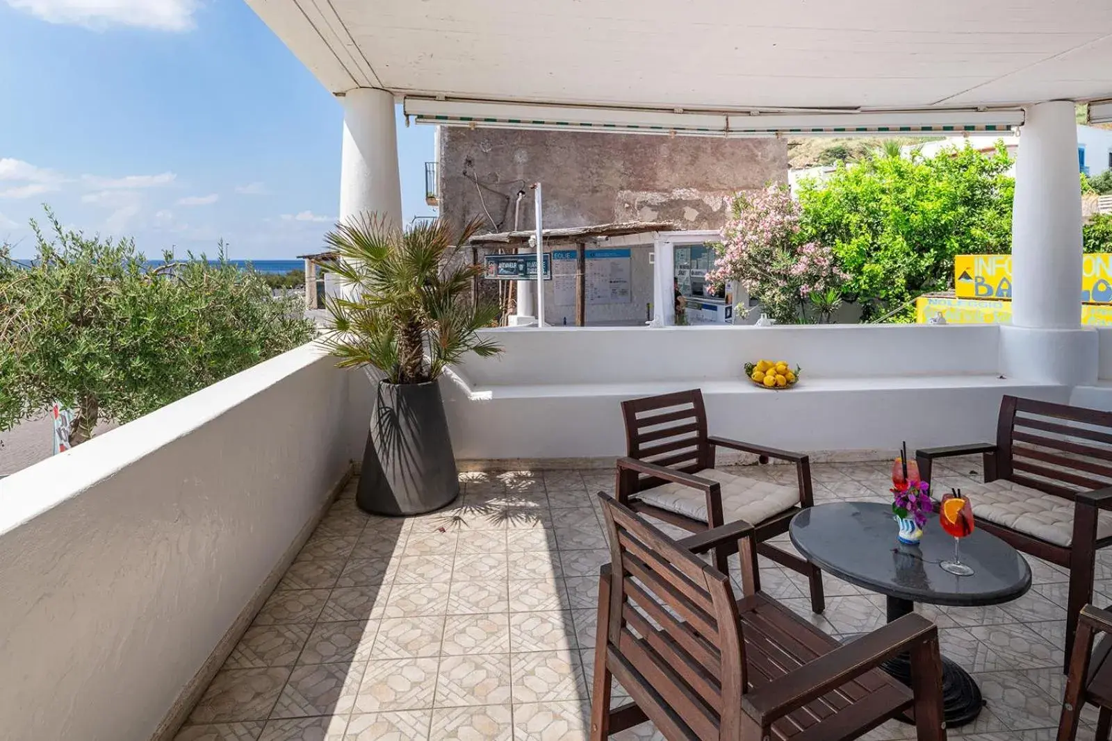 View (from property/room), Balcony/Terrace in Hotel Ossidiana Stromboli Center