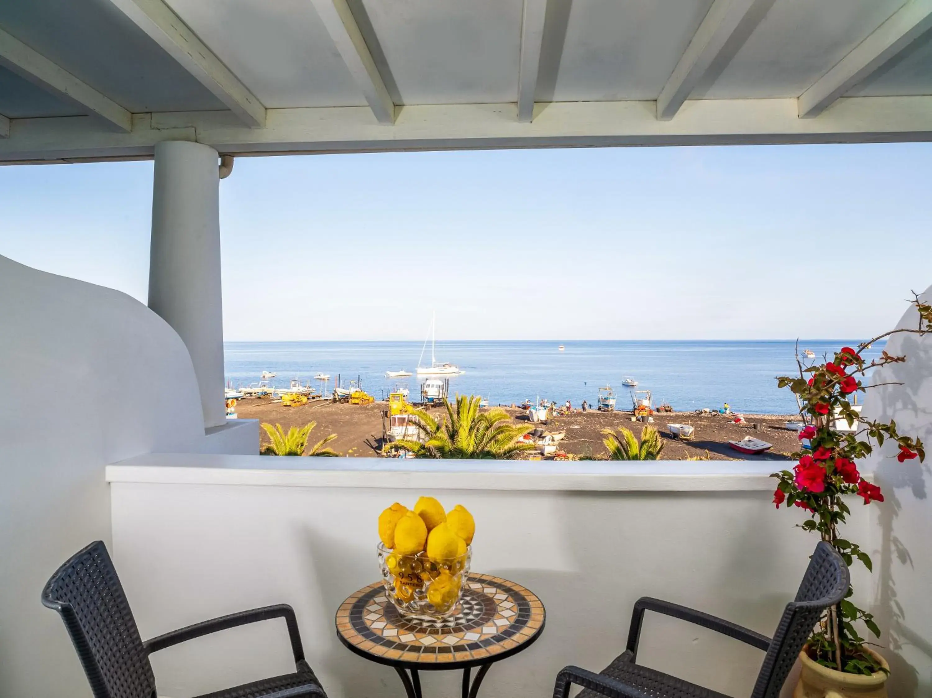 View (from property/room), Balcony/Terrace in Hotel Ossidiana Stromboli Center