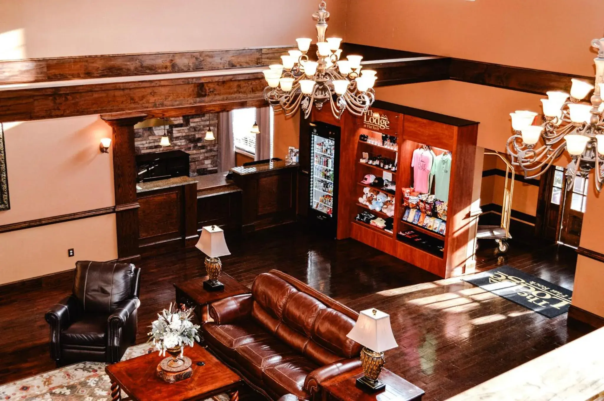 Lobby or reception in The Lodge at Flat Rock Lobby or reception in The Lodge at Flat Rock