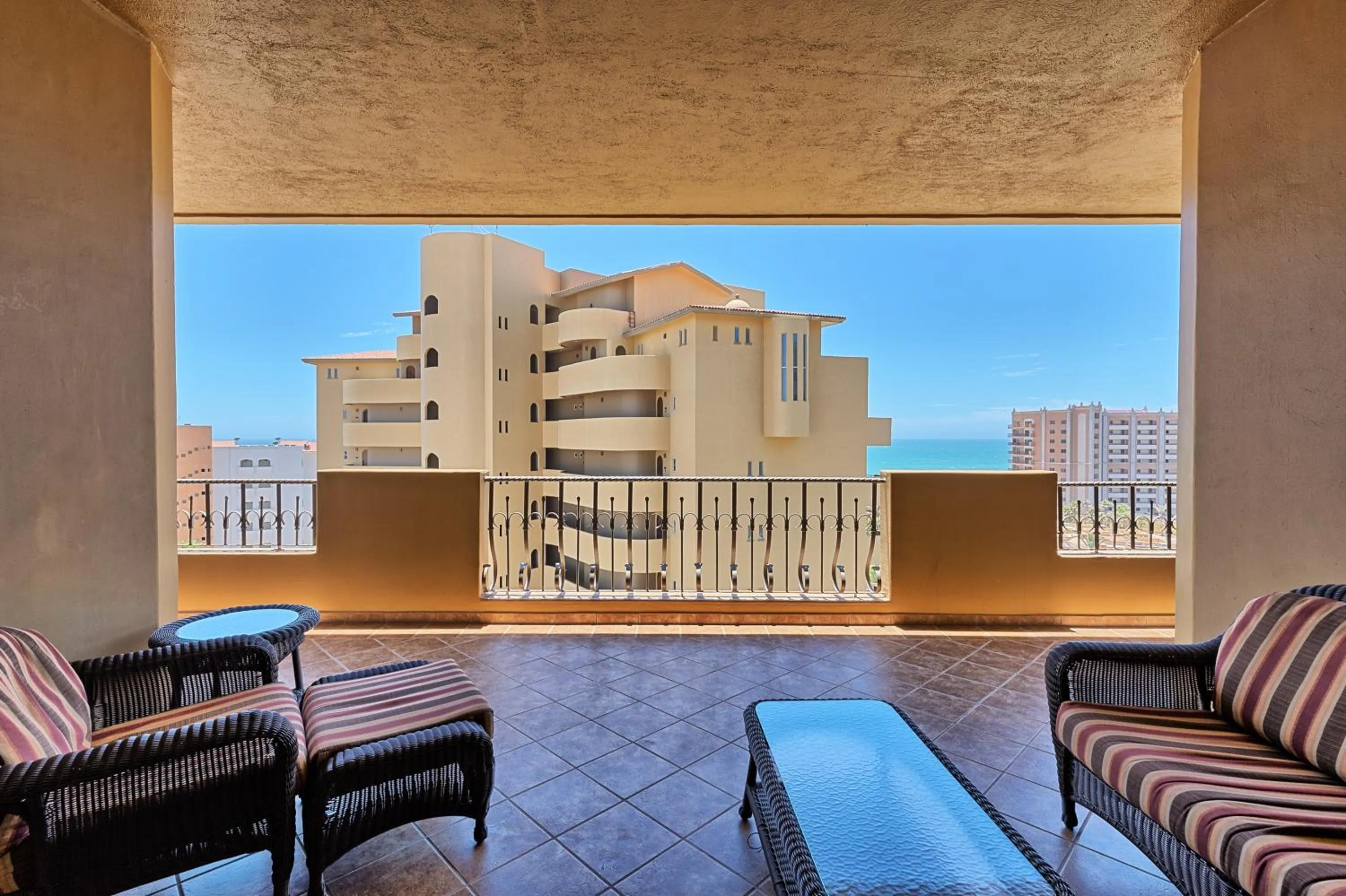 Balcony/Terrace in Bella Sirena 601-B -Stylish Condo in Oceanfront Resort