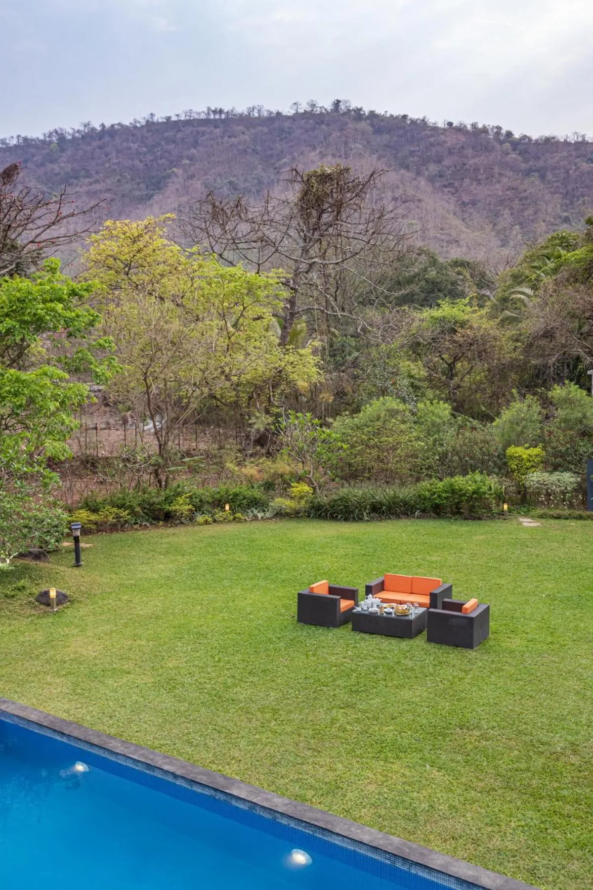 Garden in SaffronStays Estella, Alibaug