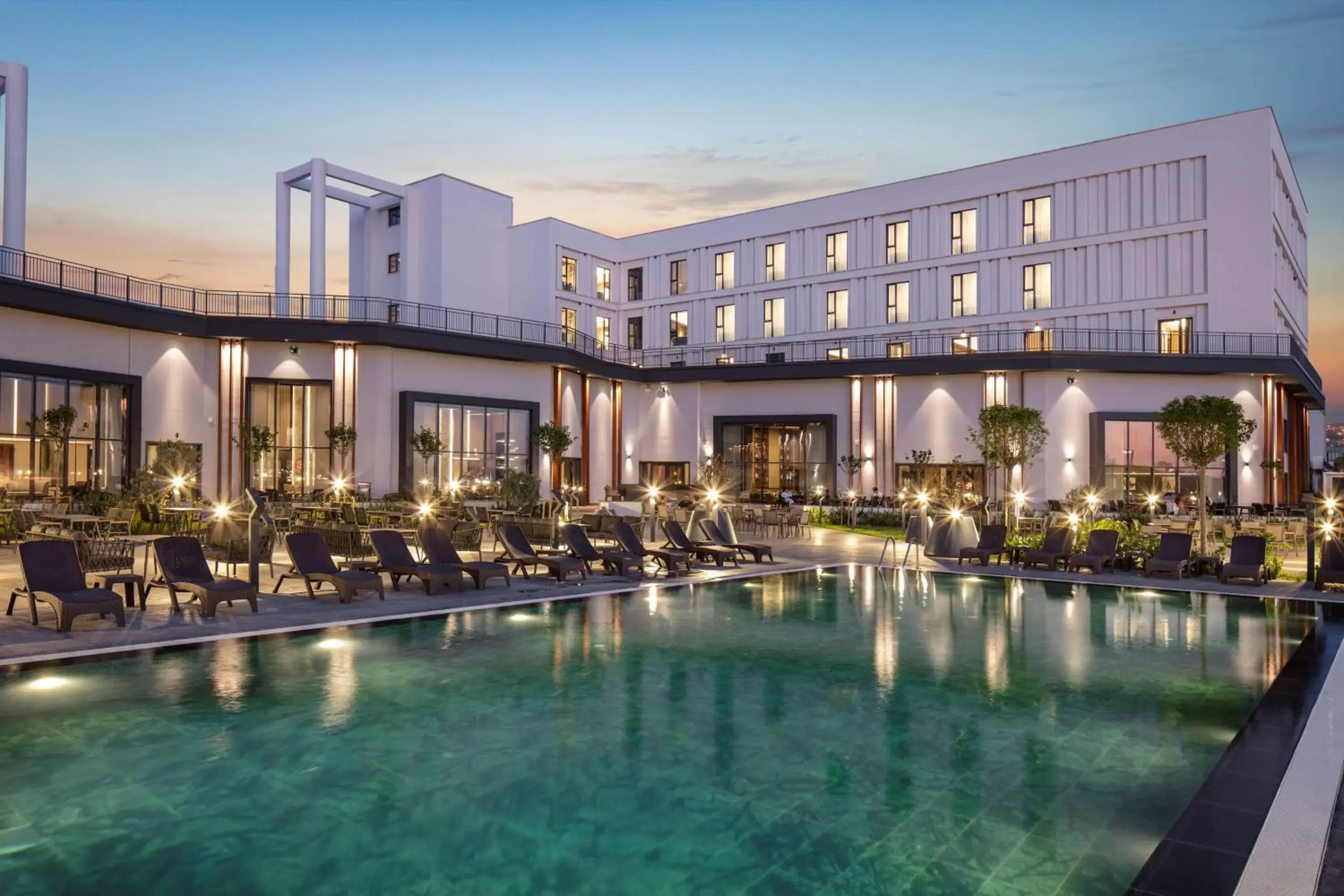 Pool view in Doubletree By Hilton Canakkale Pool view in Doubletree By Hilton Canakkale