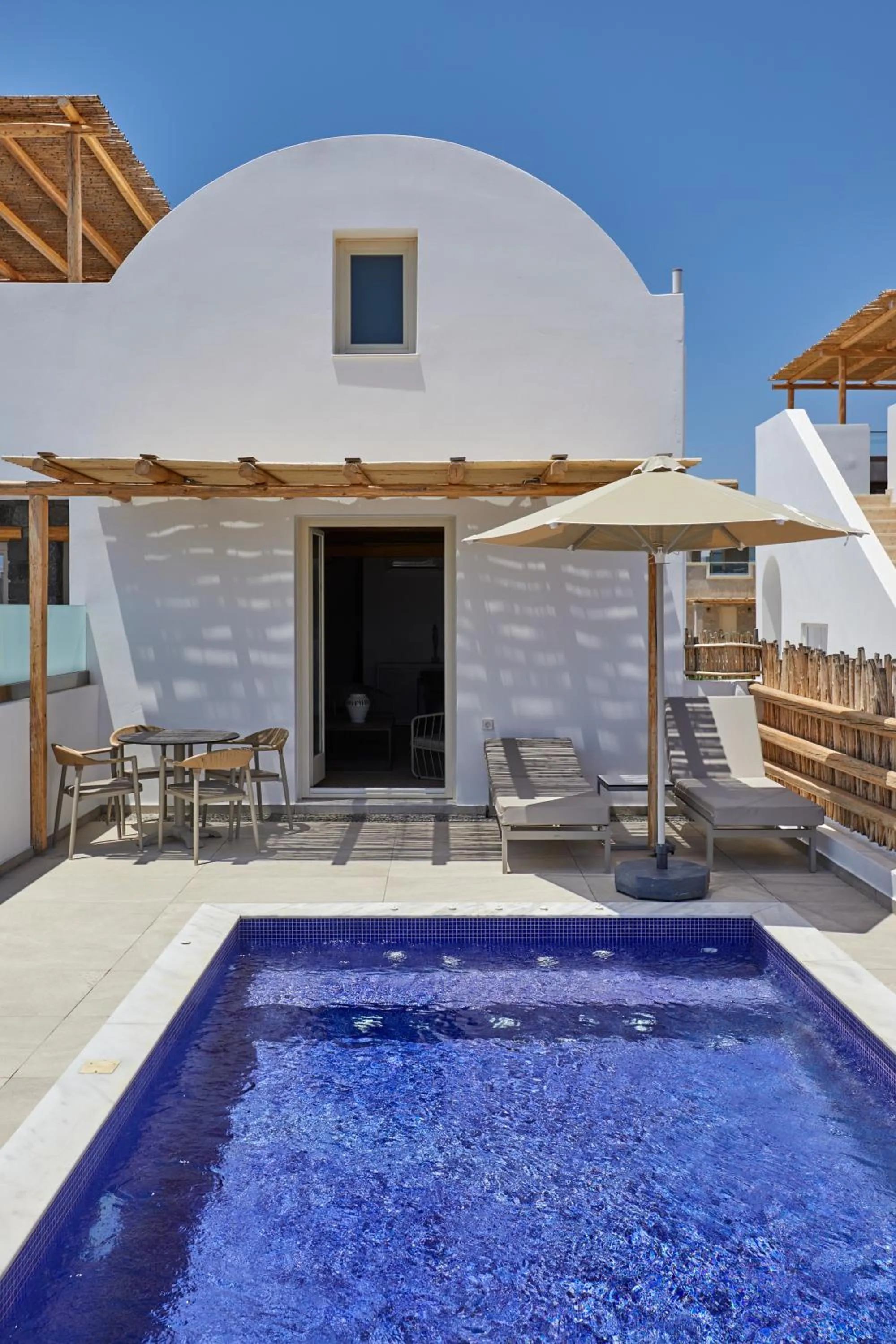 Balcony/Terrace in Sea Breeze Santorini Beach Resort, Curio By Hilton