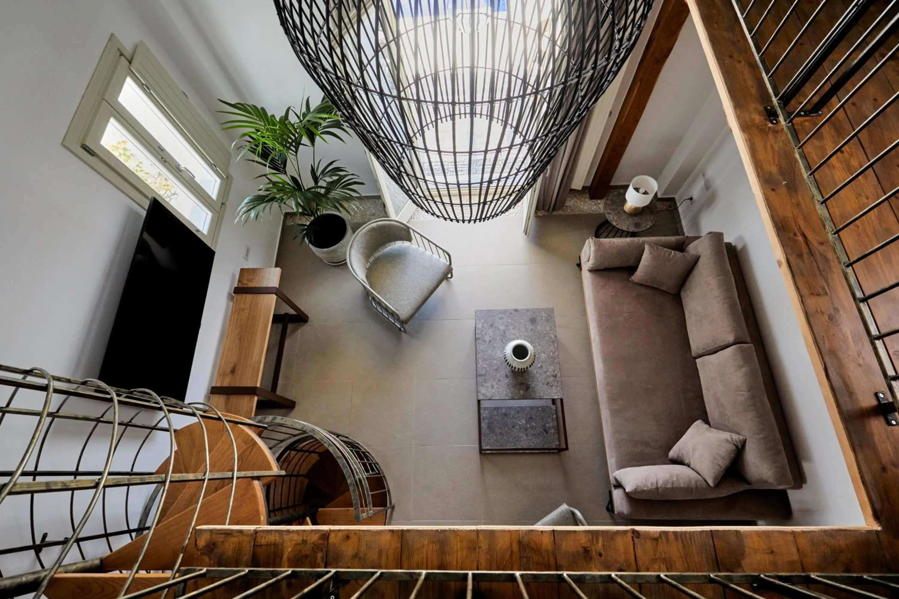 Living room, Bed in Sea Breeze Santorini Beach Resort, Curio By Hilton