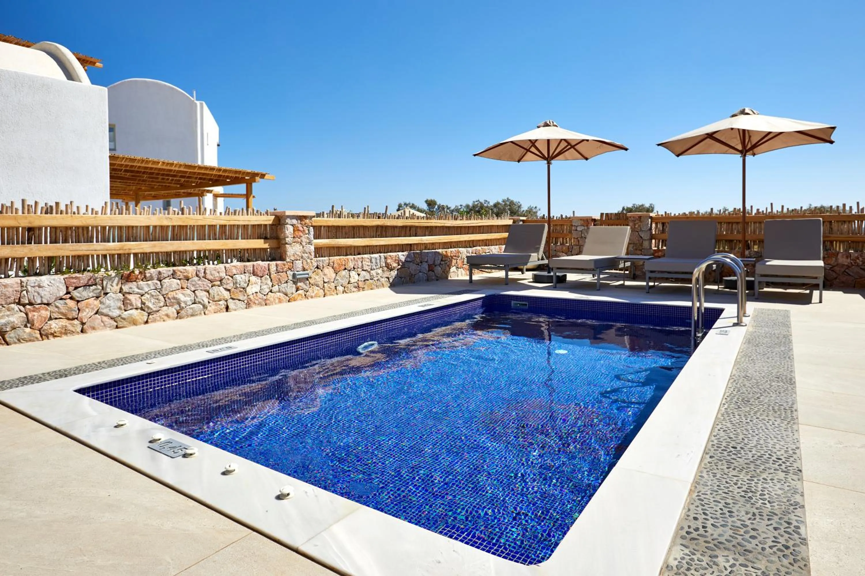 Balcony/Terrace in Sea Breeze Santorini Beach Resort, Curio By Hilton