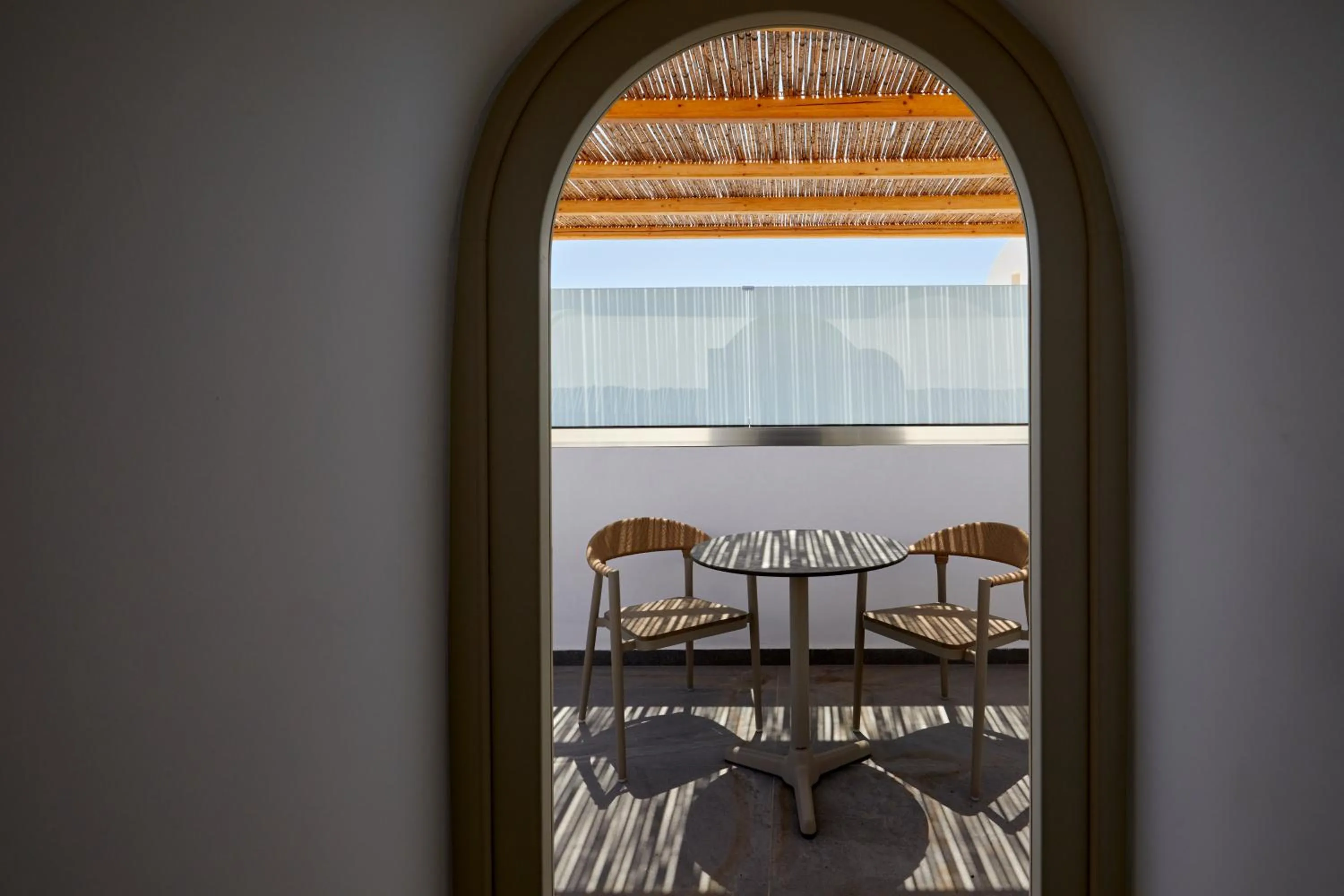 Balcony/Terrace in Sea Breeze Santorini Beach Resort, Curio By Hilton