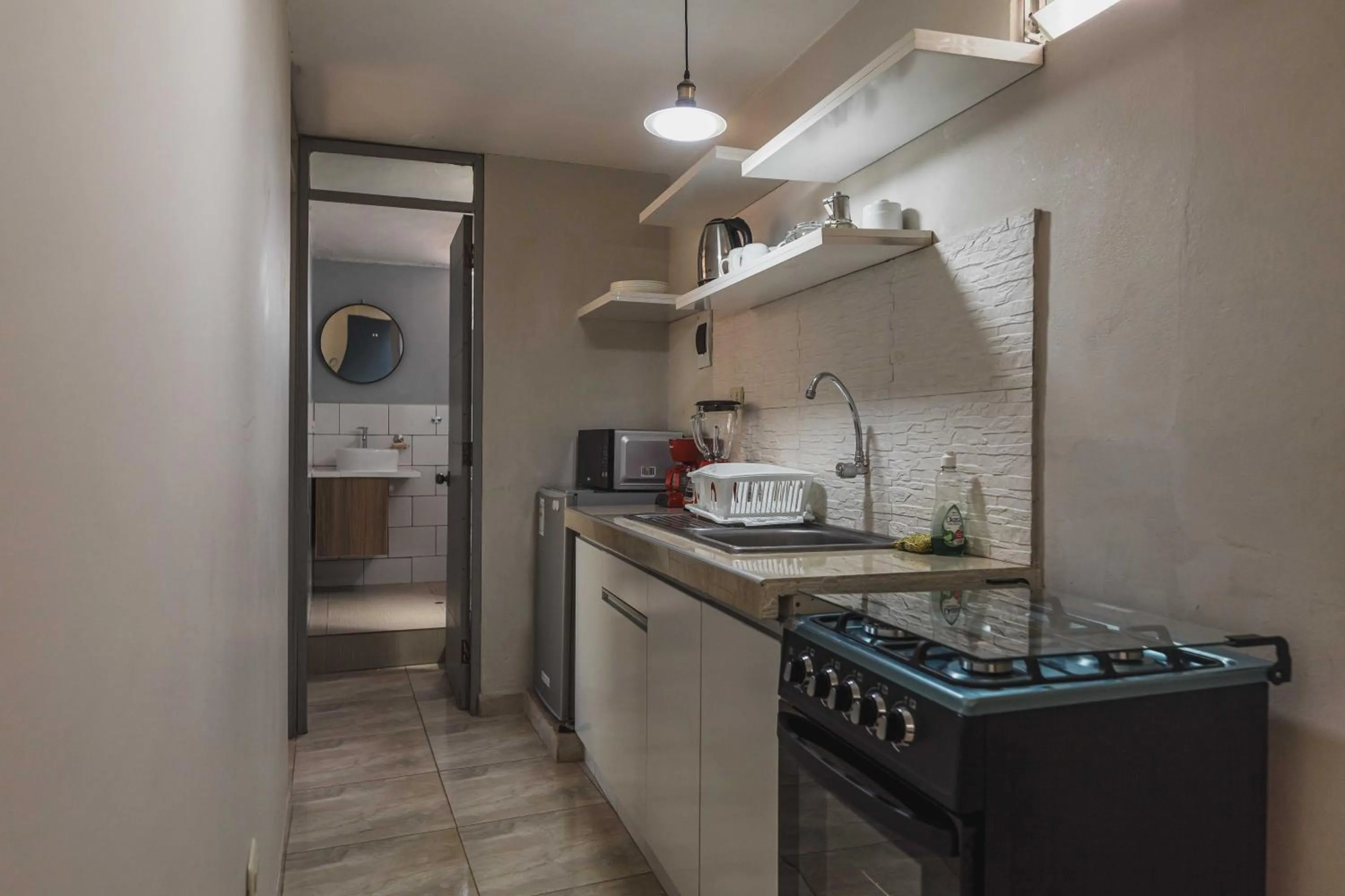 Kitchen or kitchenette in San Pedro Apartments