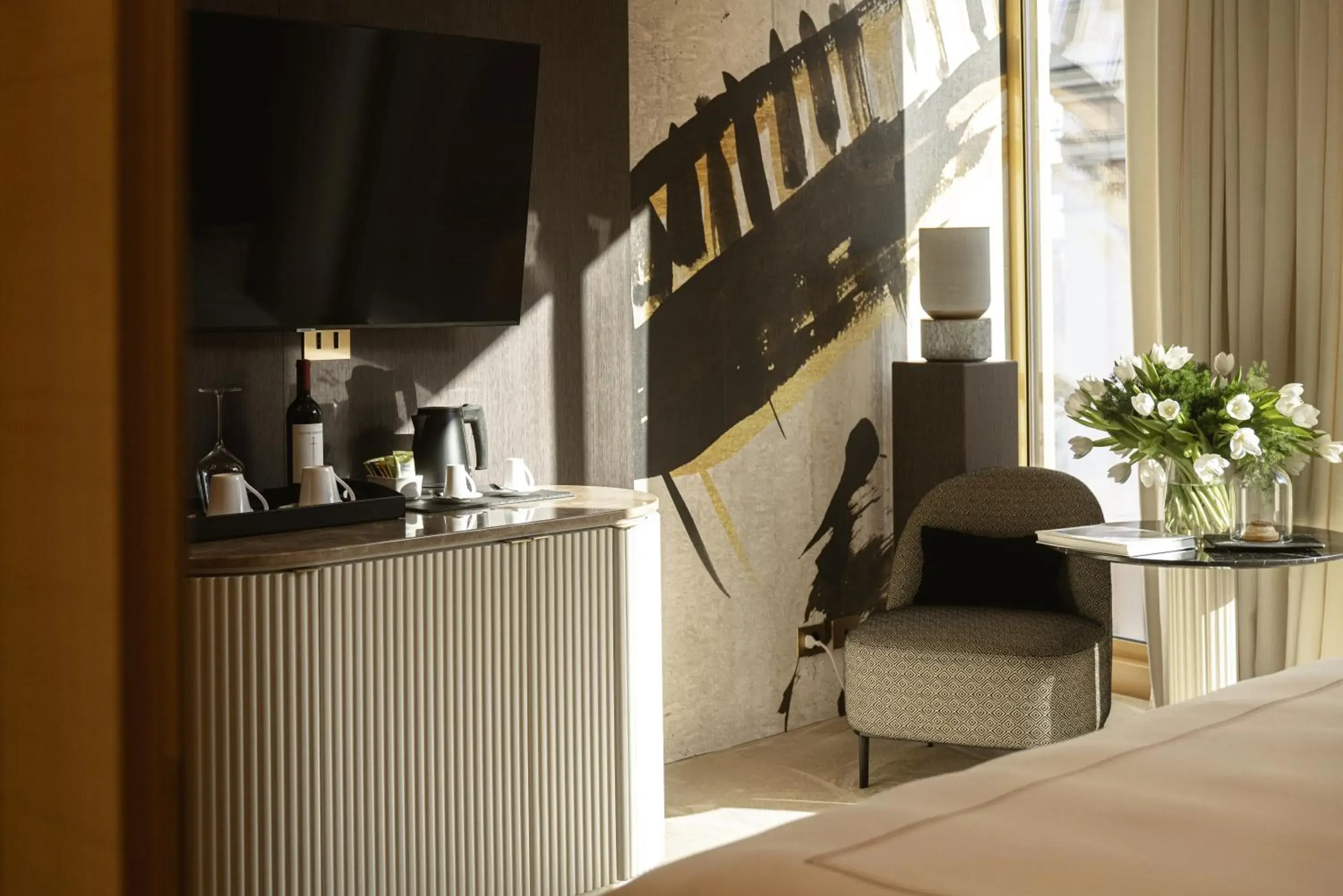 TV and multimedia, Bed in The First Musica - Preferred Hotels & Resorts TV and multimedia, Bed in The First Musica - Preferred Hotels & Resorts