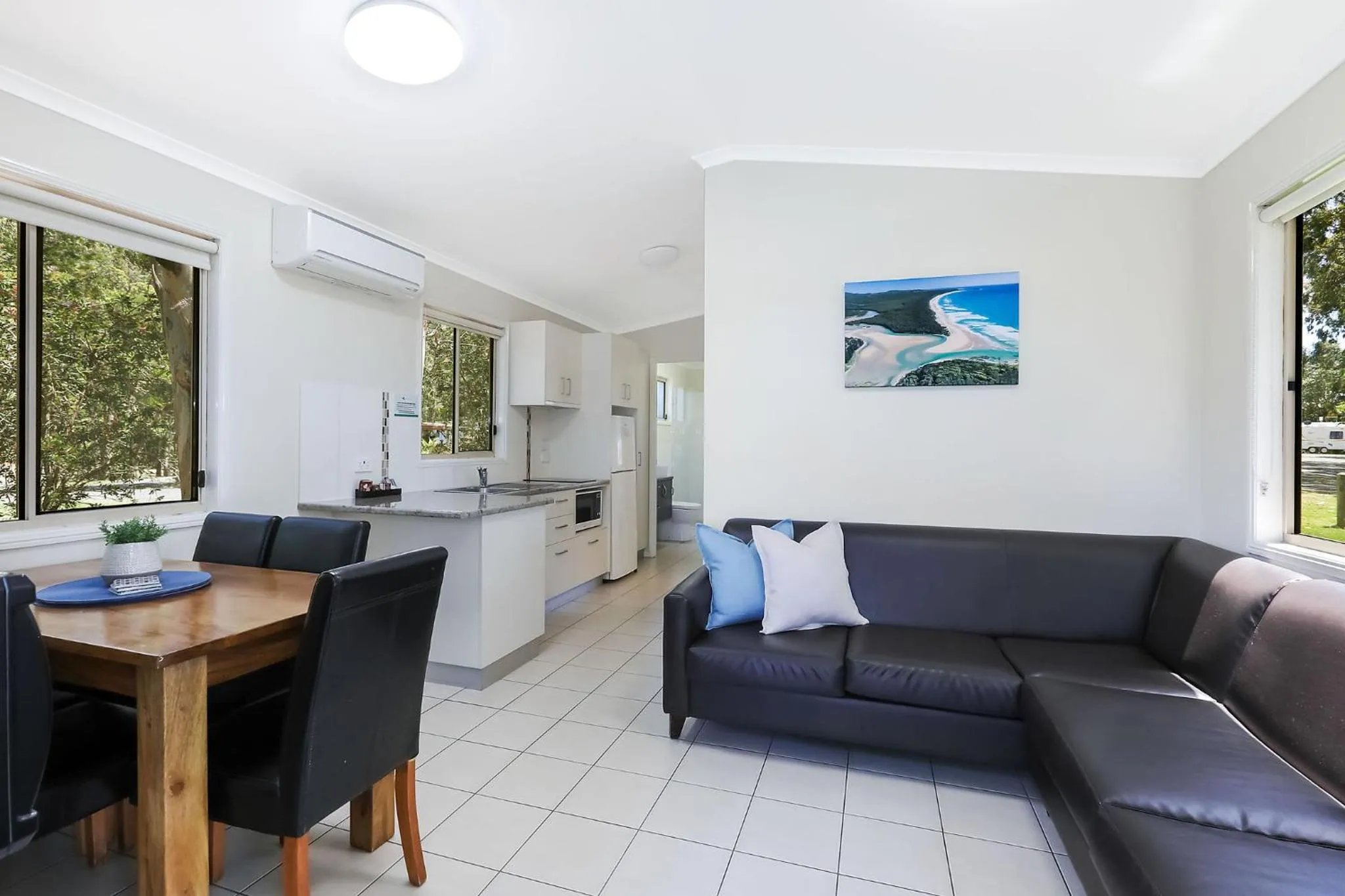 Kitchen or kitchenette in Reflections Moonee Beach - Holiday Park