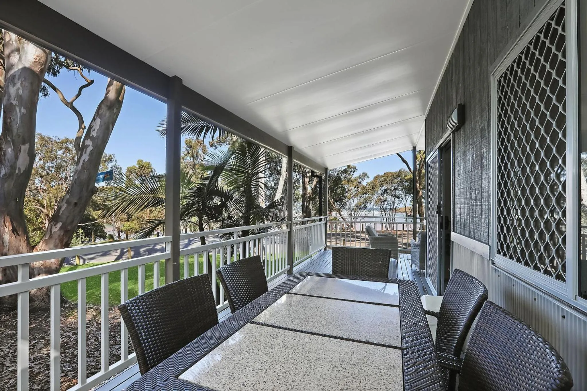 Patio in Reflections Moonee Beach - Holiday Park
