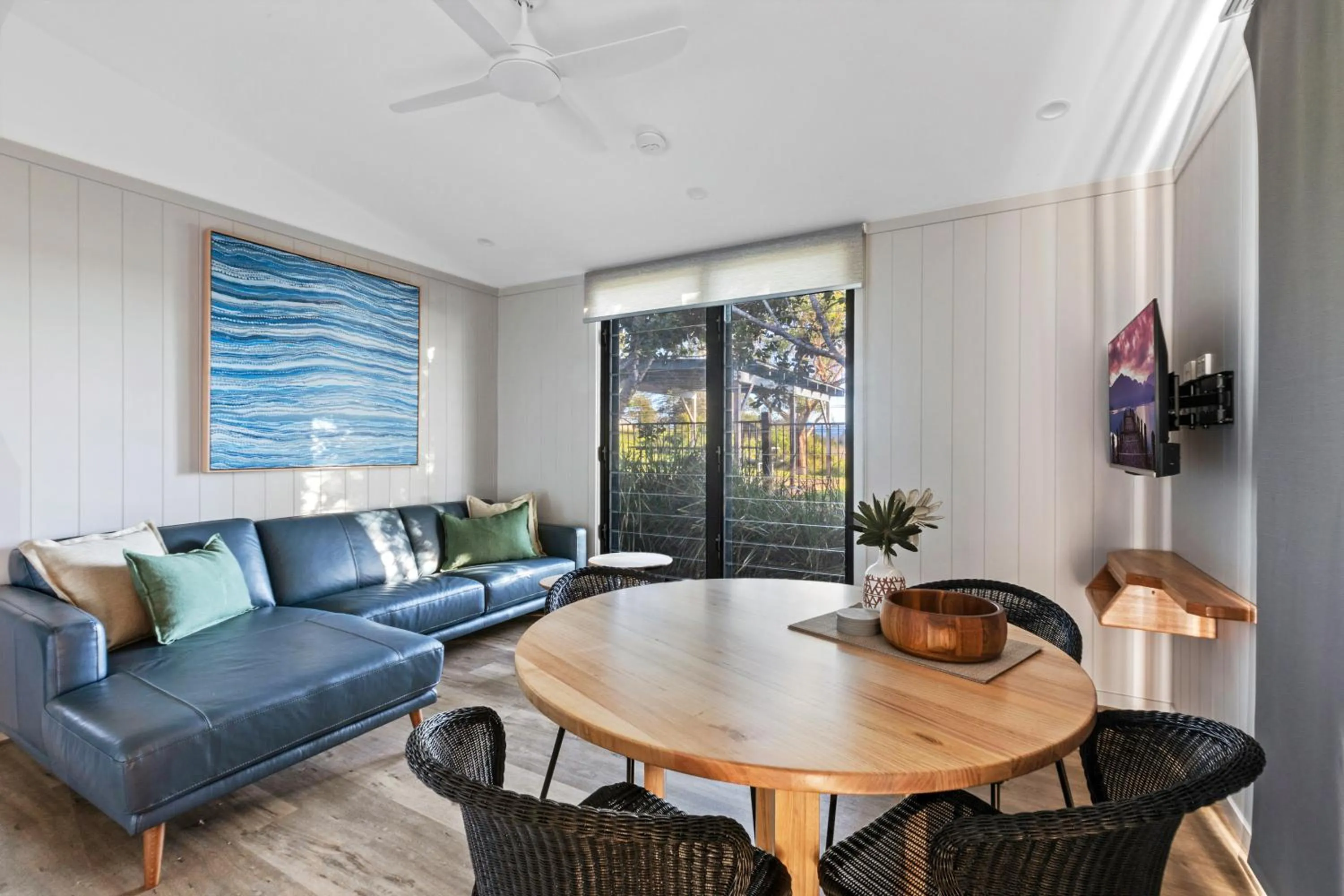 Living room in Reflections Urunga - Holiday Park