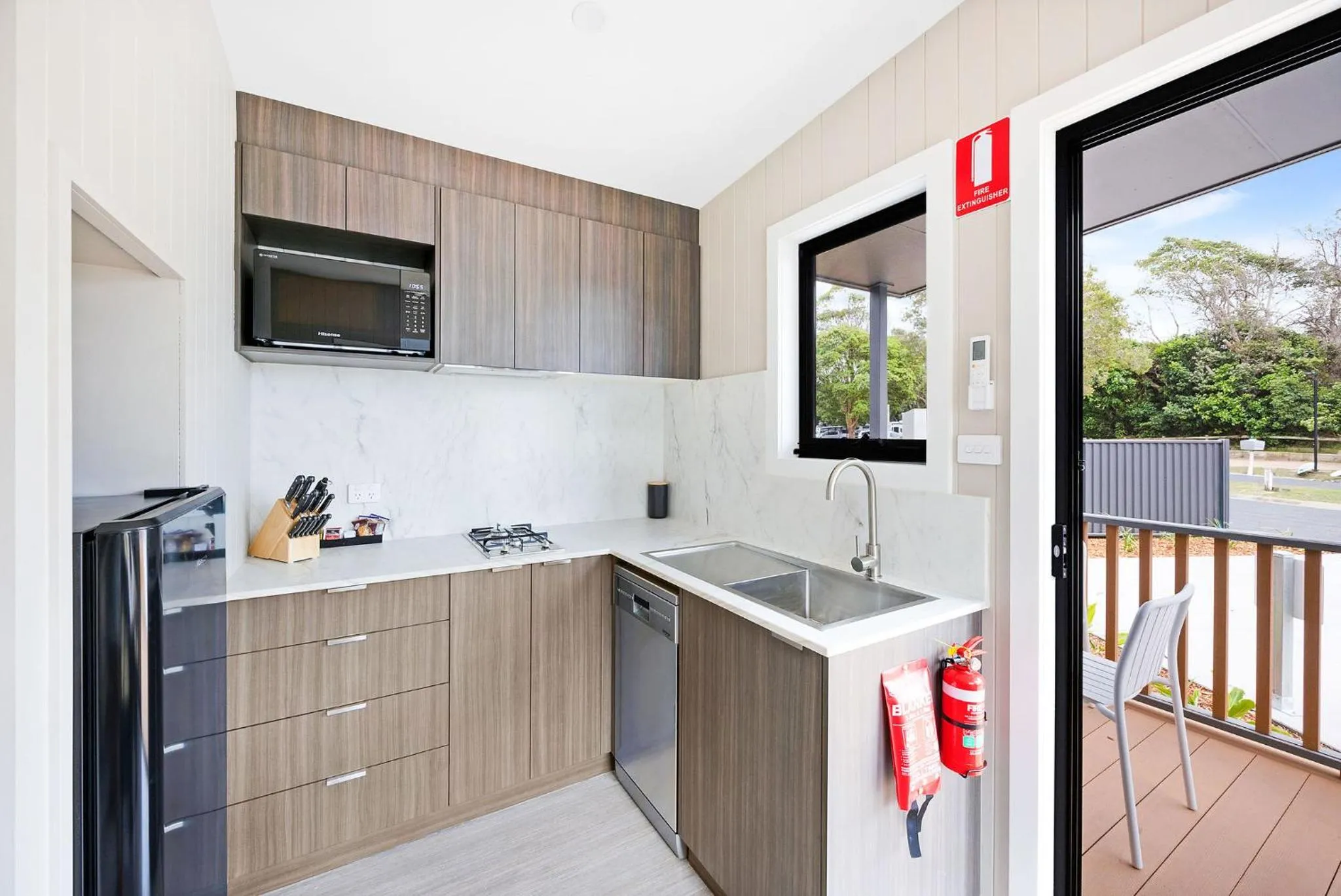 kitchen in Reflections Scotts Head - Holiday Park