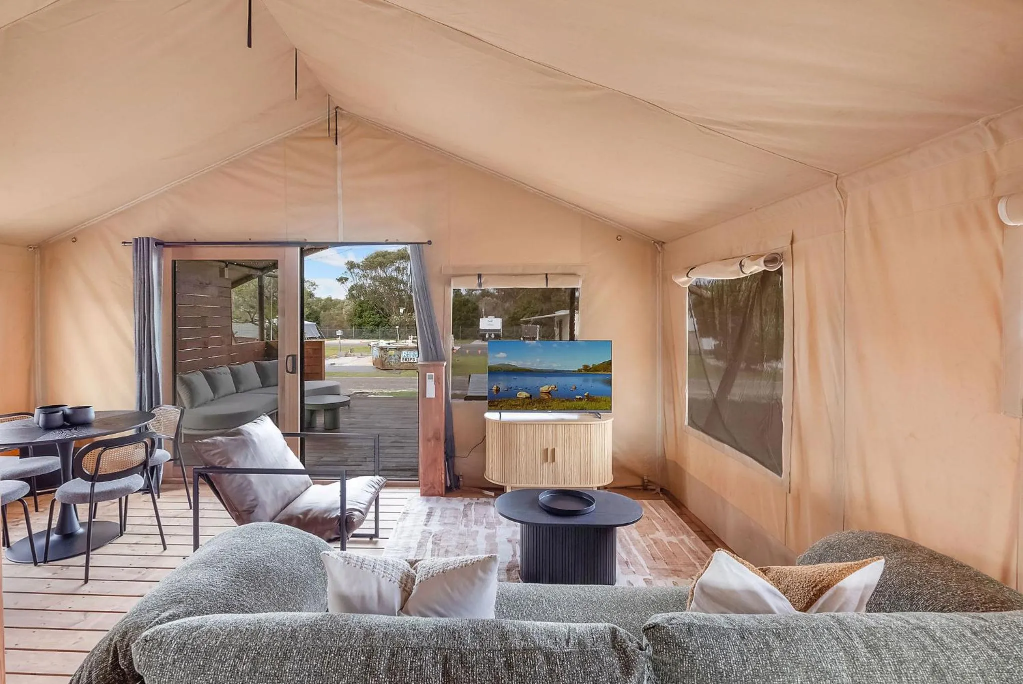 Living room in Reflections Hawks Nest - Holiday Park