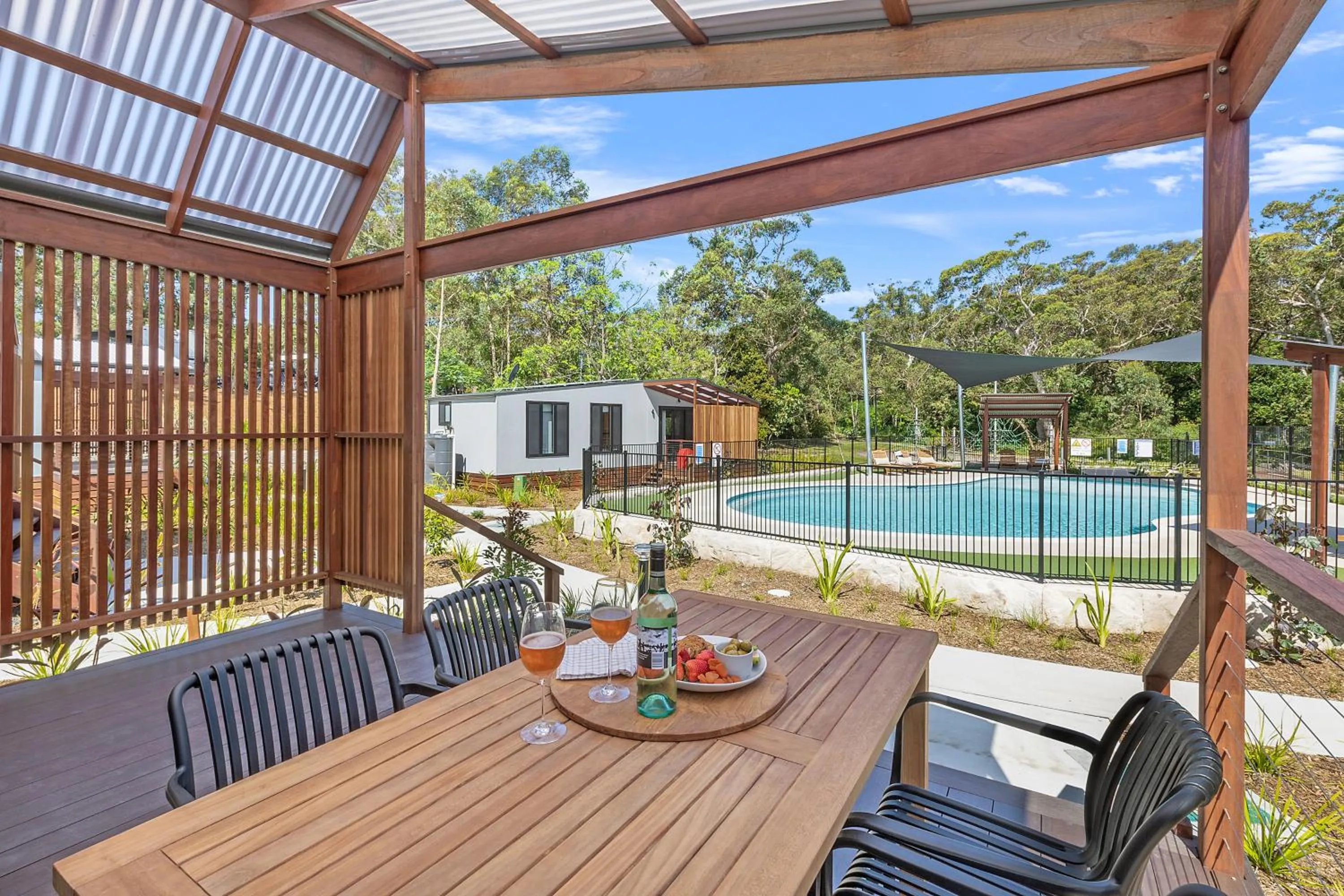 Patio in Reflections Jimmys Beach - Holiday Park