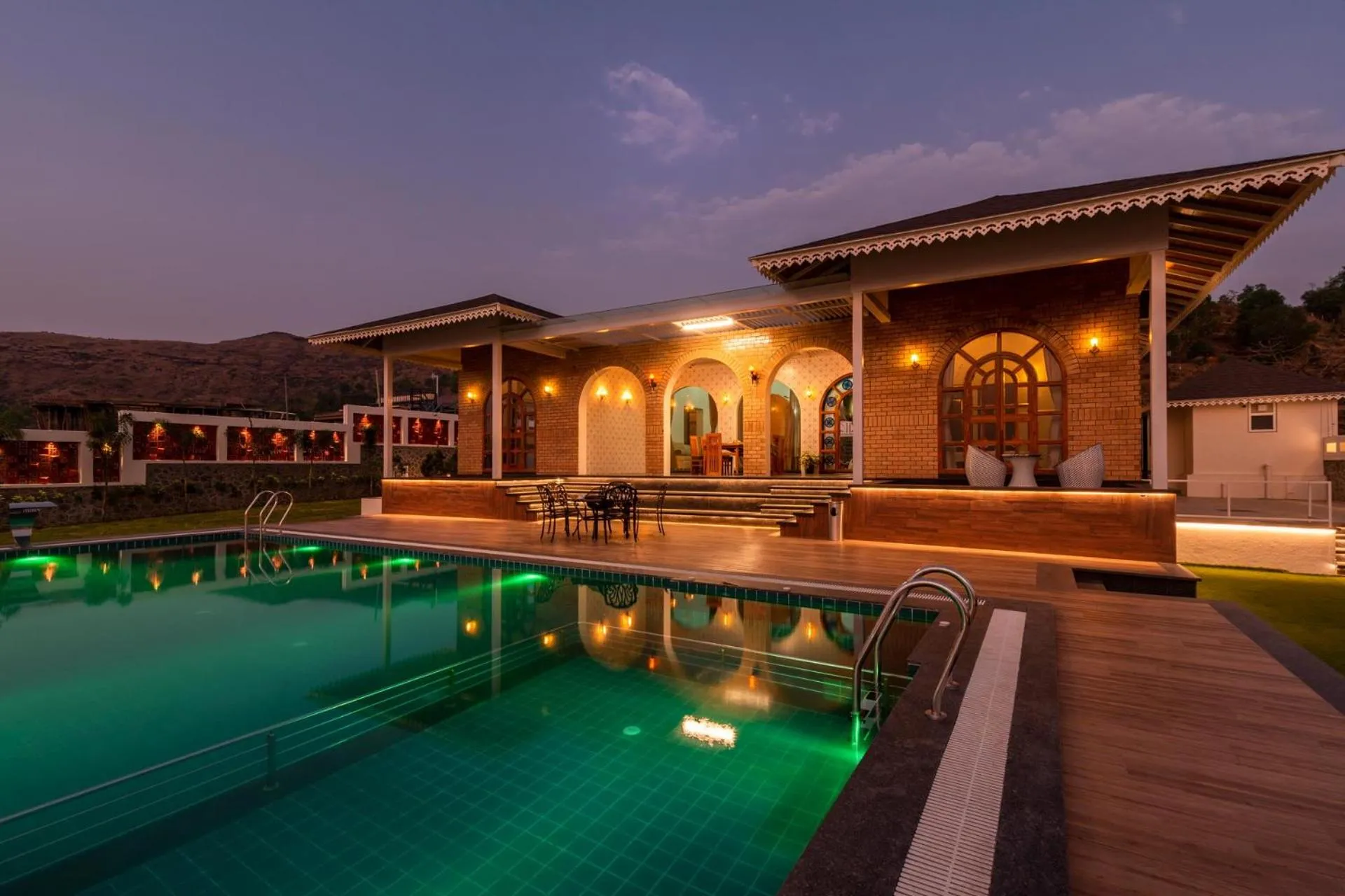Property building in Lake Arches by StayVista - Lakeside villa with Infinity pool, Gazebo & Modern Greek interiors