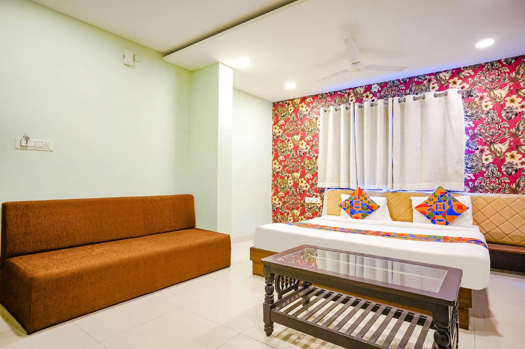 Bed in FabHotel Uday Vilas