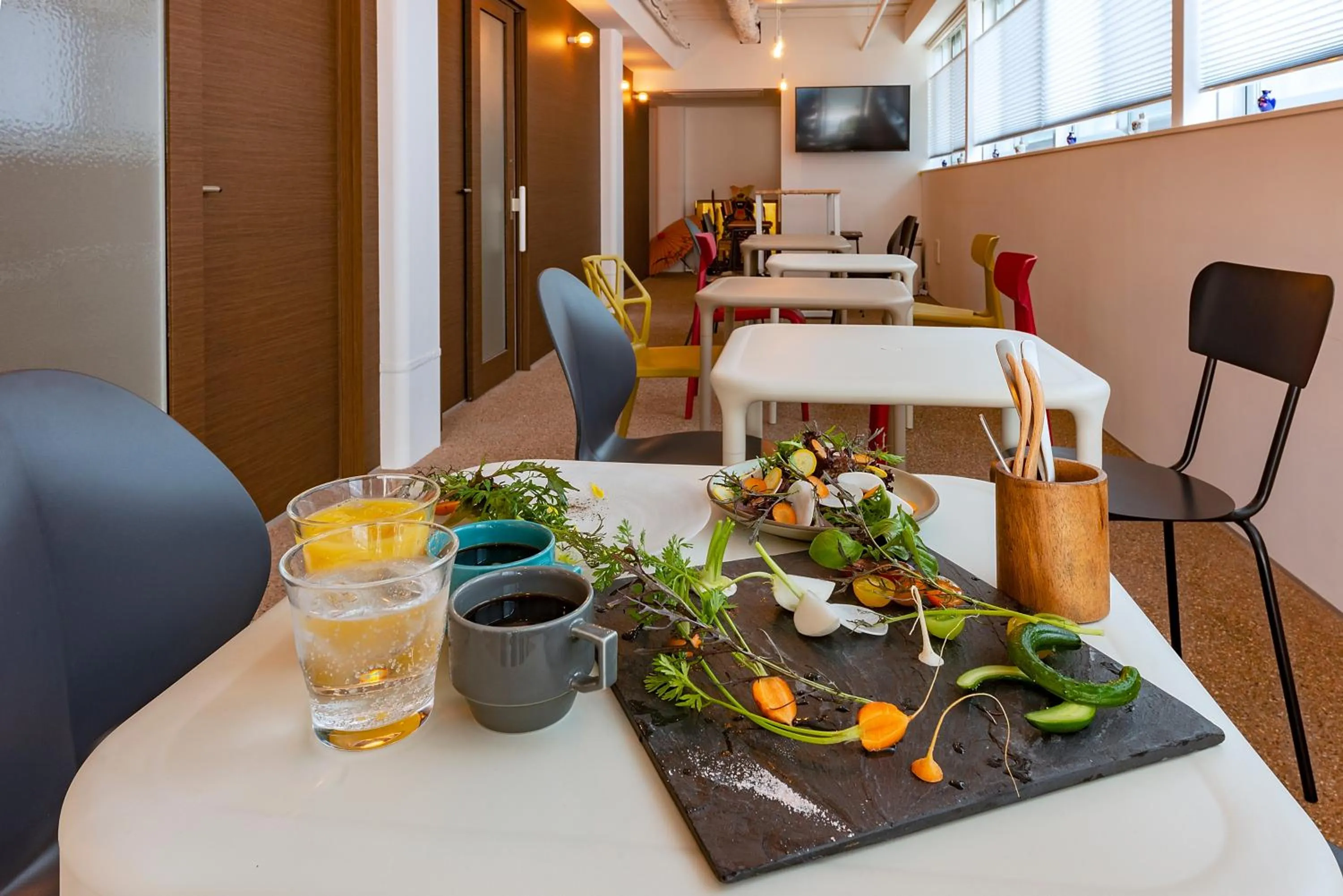 Food close-up in plat hostel keikyu kamakura wave