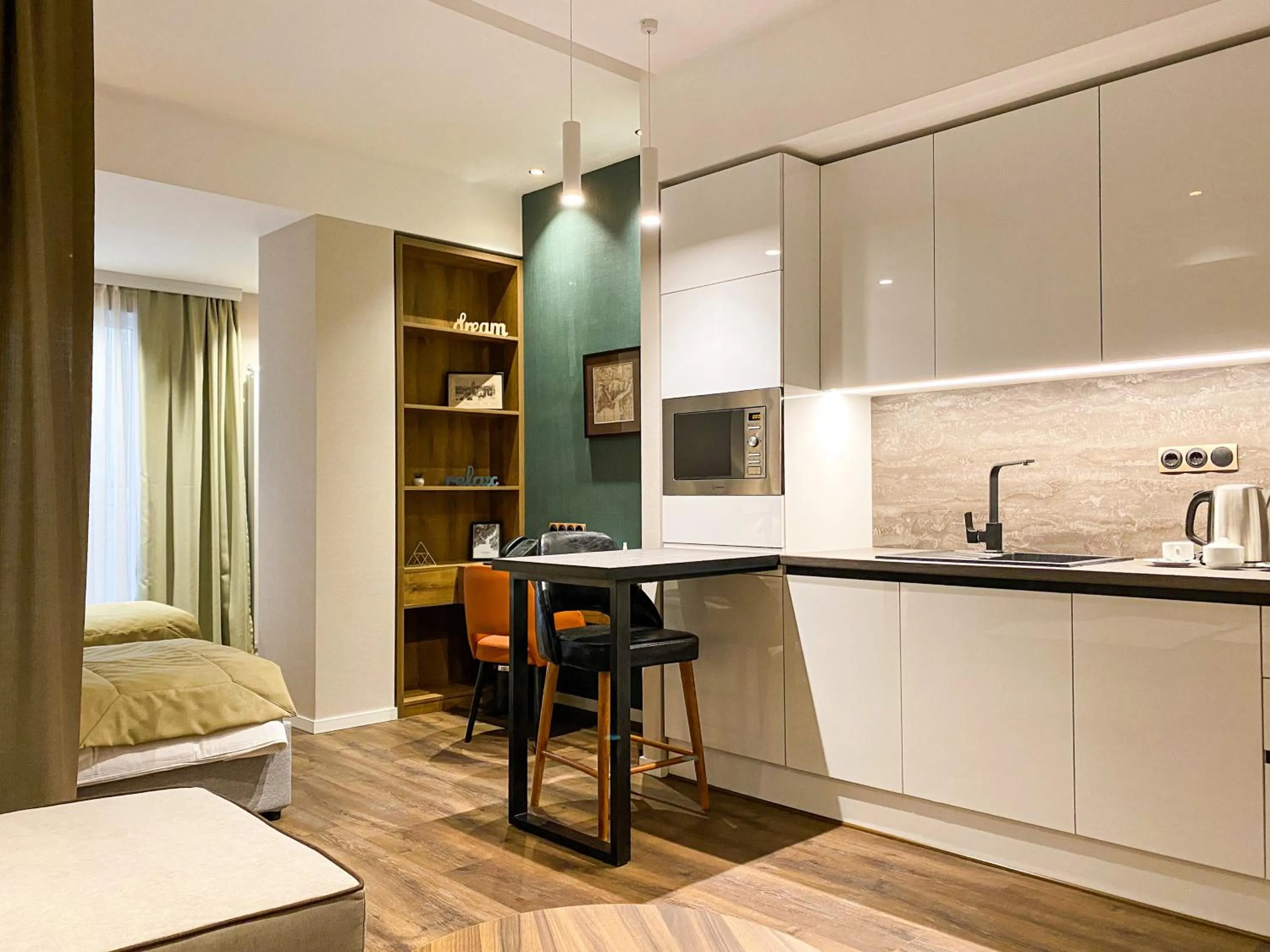 Kitchen or kitchenette in Golden Horn Apart Hotel