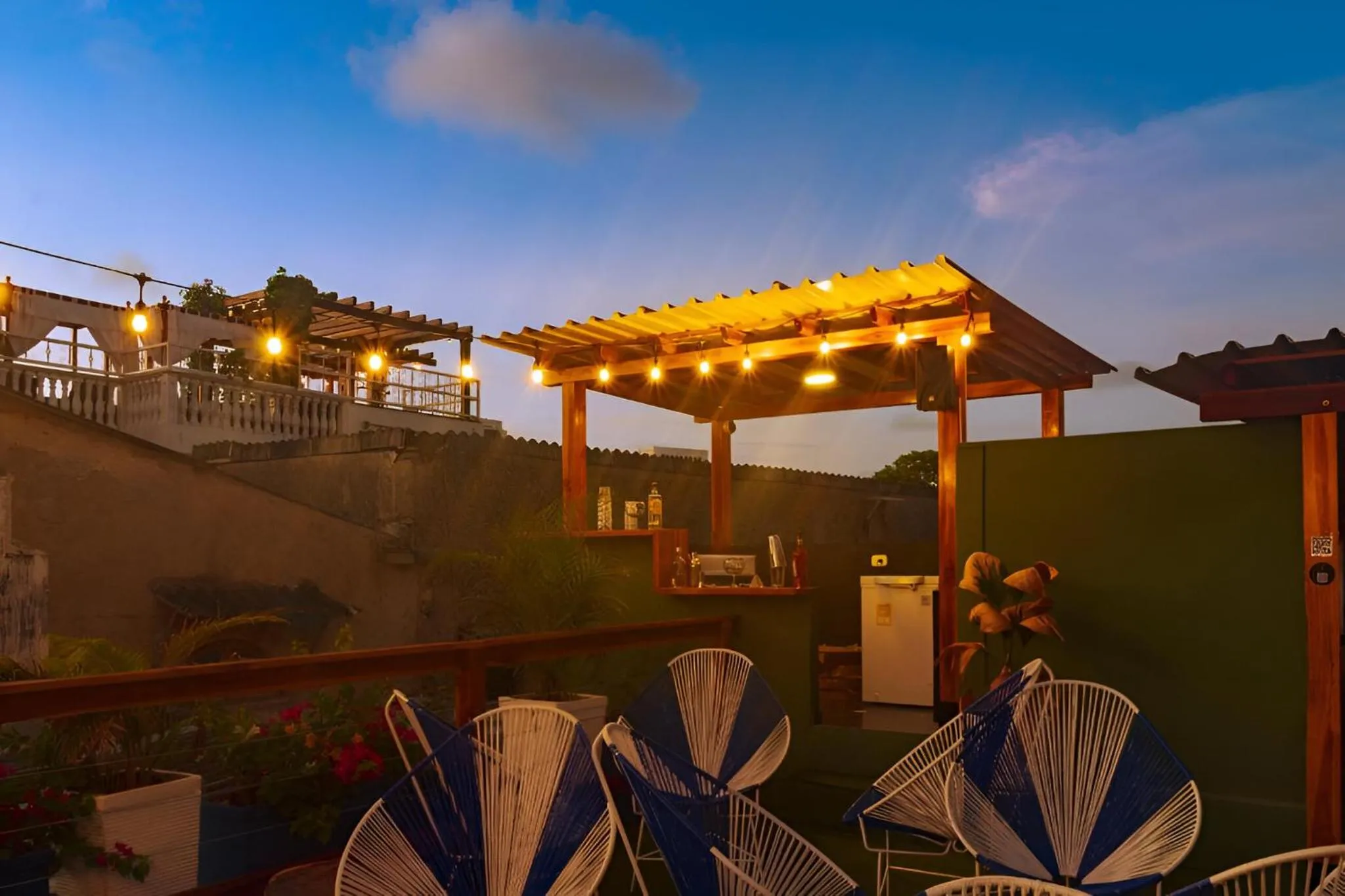 Balcony/Terrace in Seven Nights Hostel Cartagena