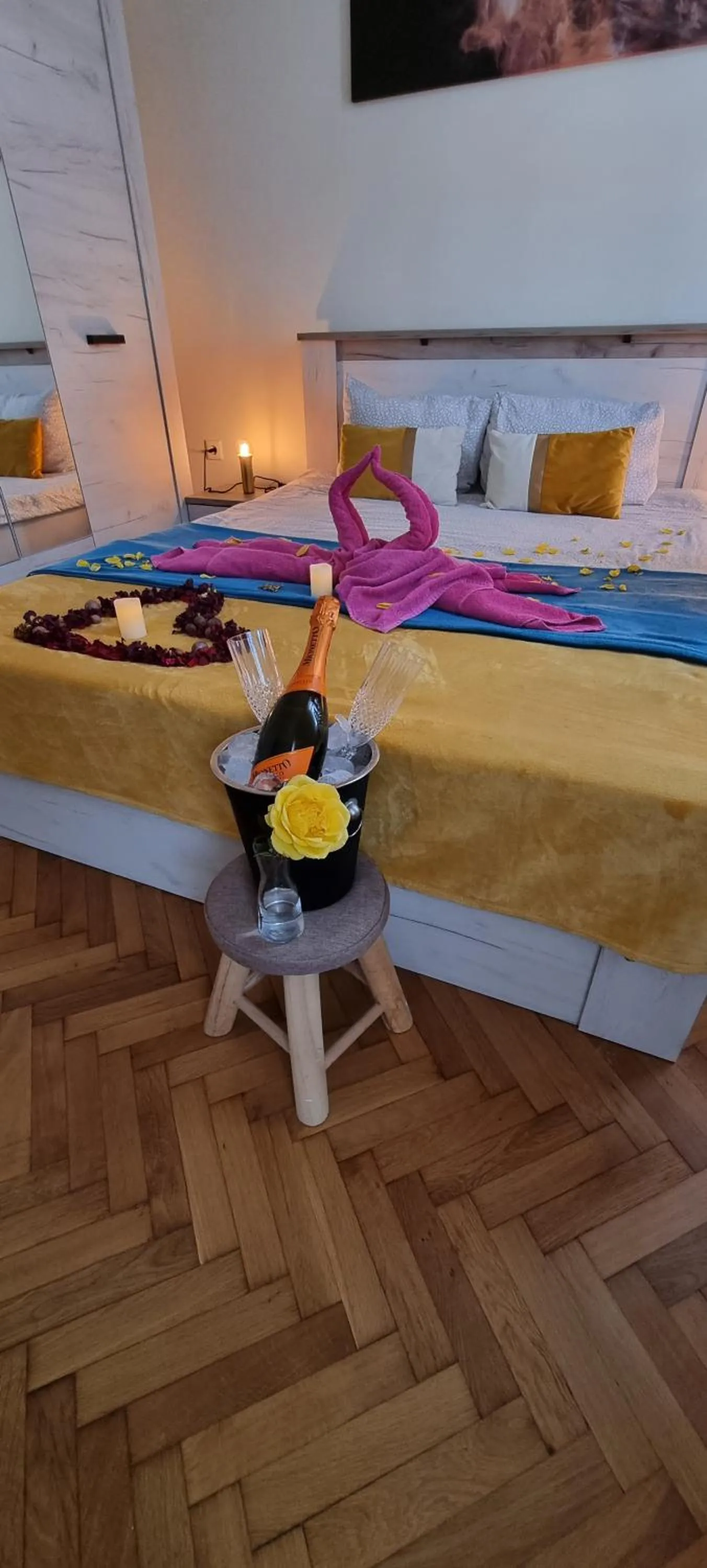 Bed in Happy Mood Apartments