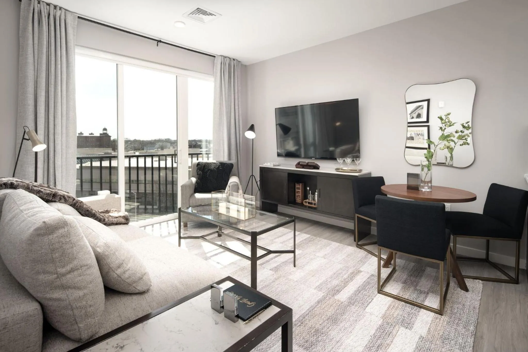 Living room in Luxury Apartments by Hyatus at Pierpont
