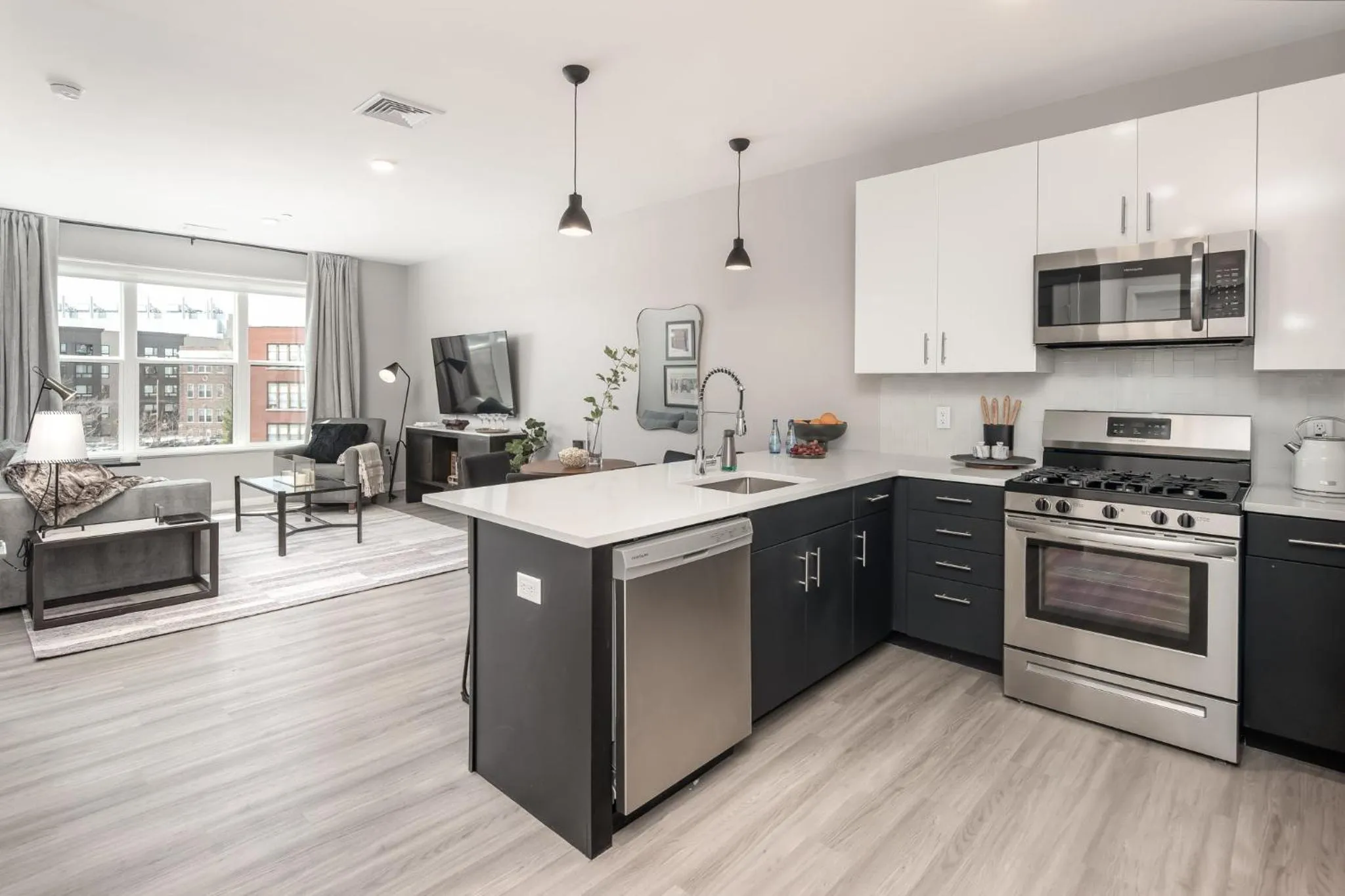 kitchen in Luxury Apartments by Hyatus at Pierpont