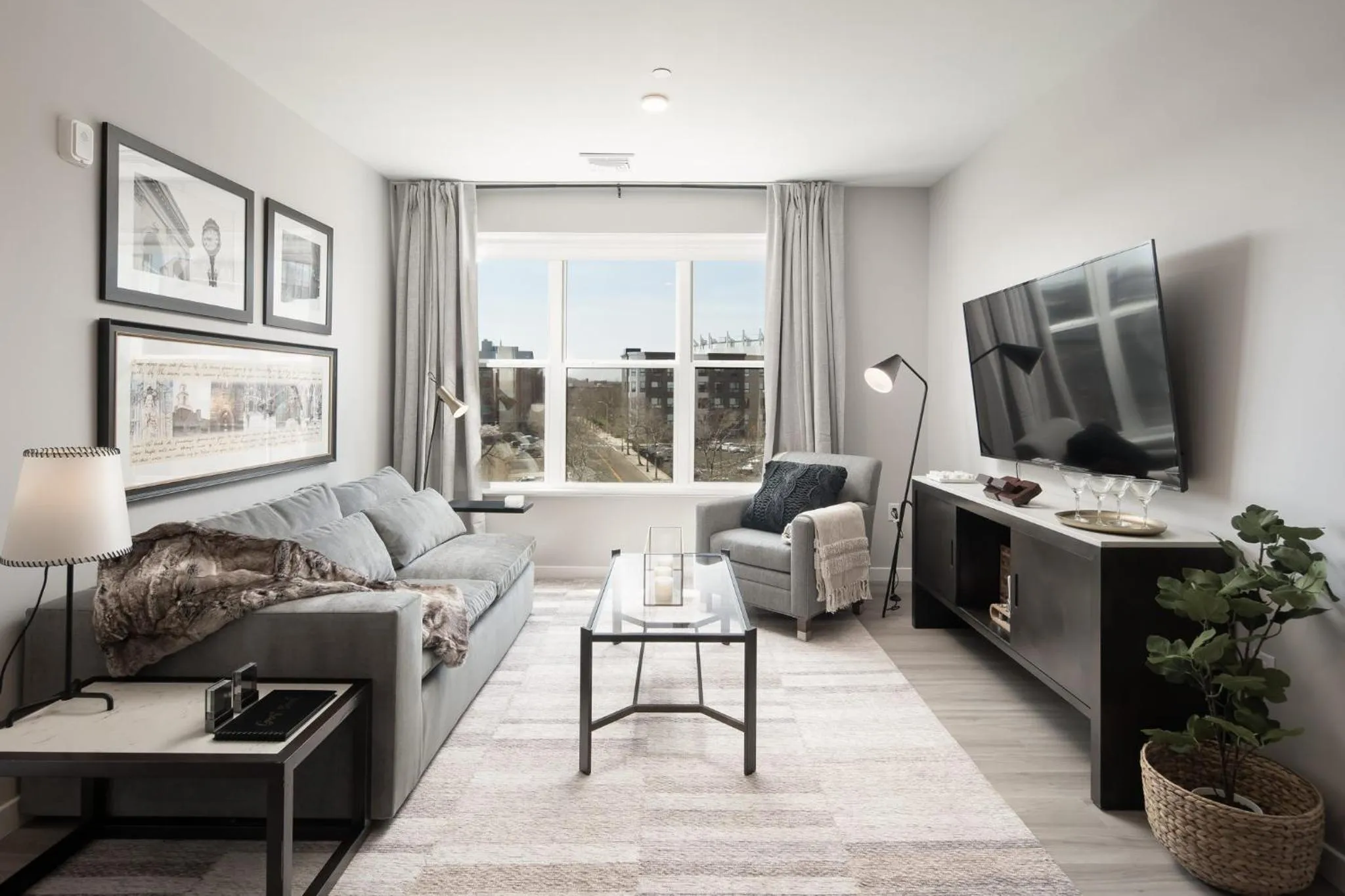 Living room in Luxury Apartments by Hyatus at Pierpont