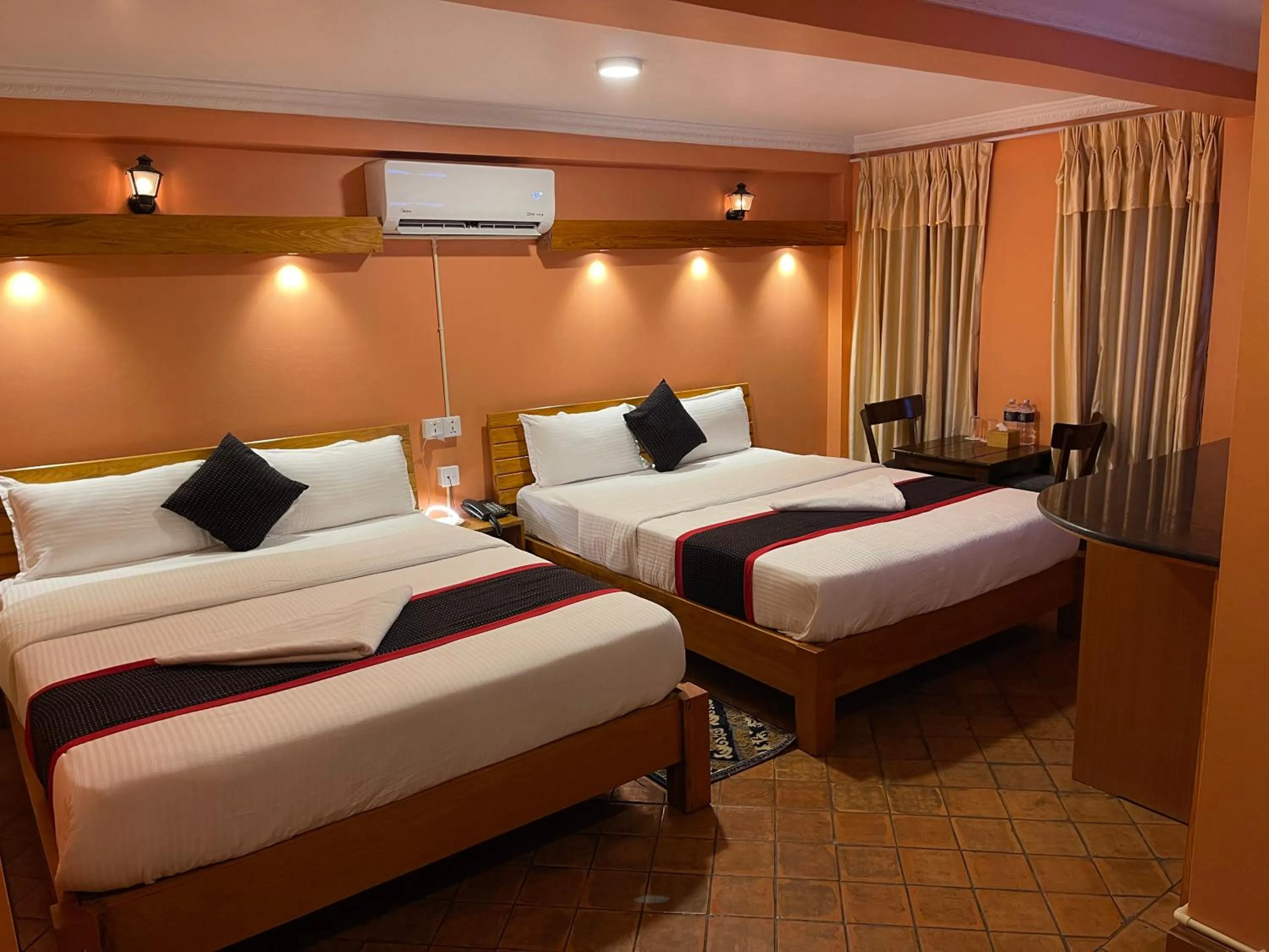 air conditioner, Bed in Hotel Empire & Rooftop Restaurant