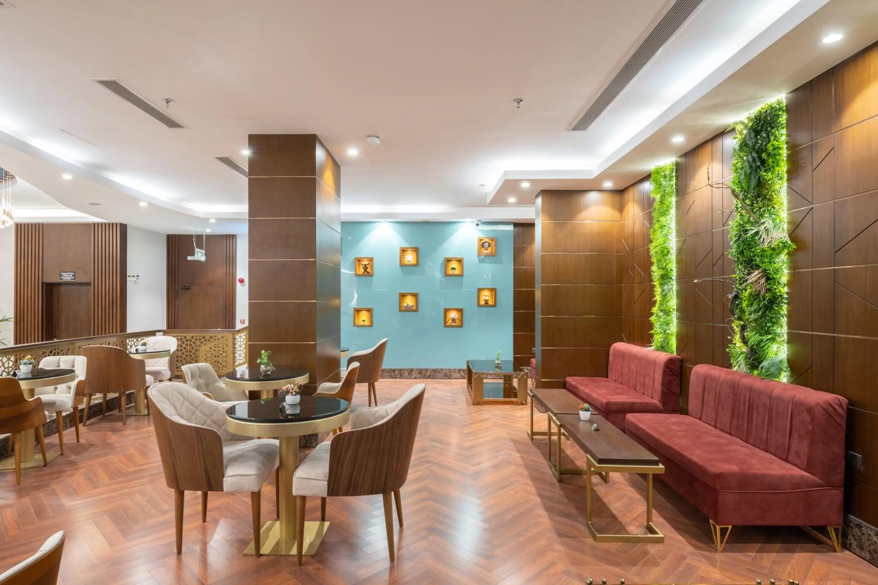 Seating area in Roots Hotel