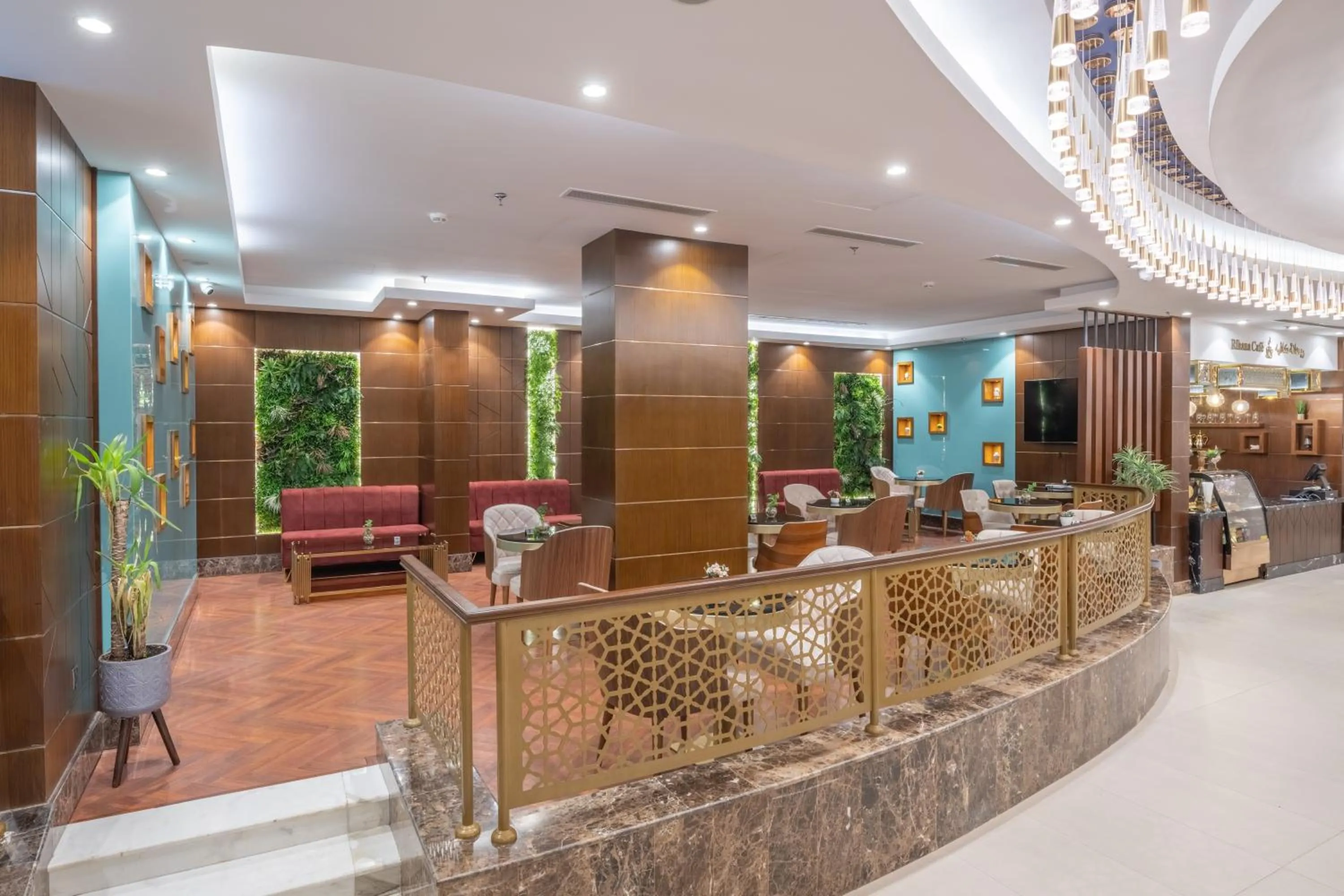 Seating area in Roots Hotel