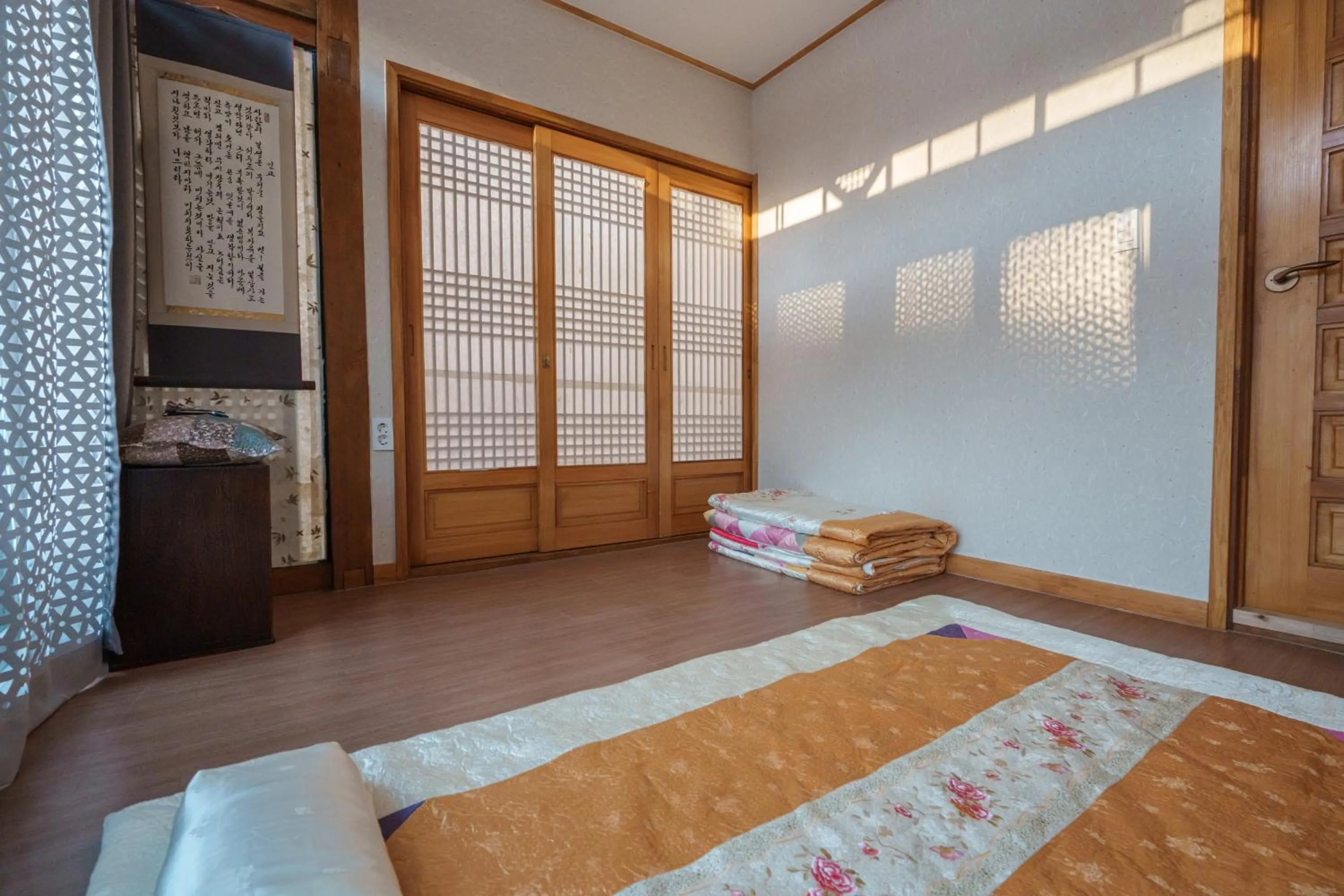 Bed in Aega Hanok Guesthouse