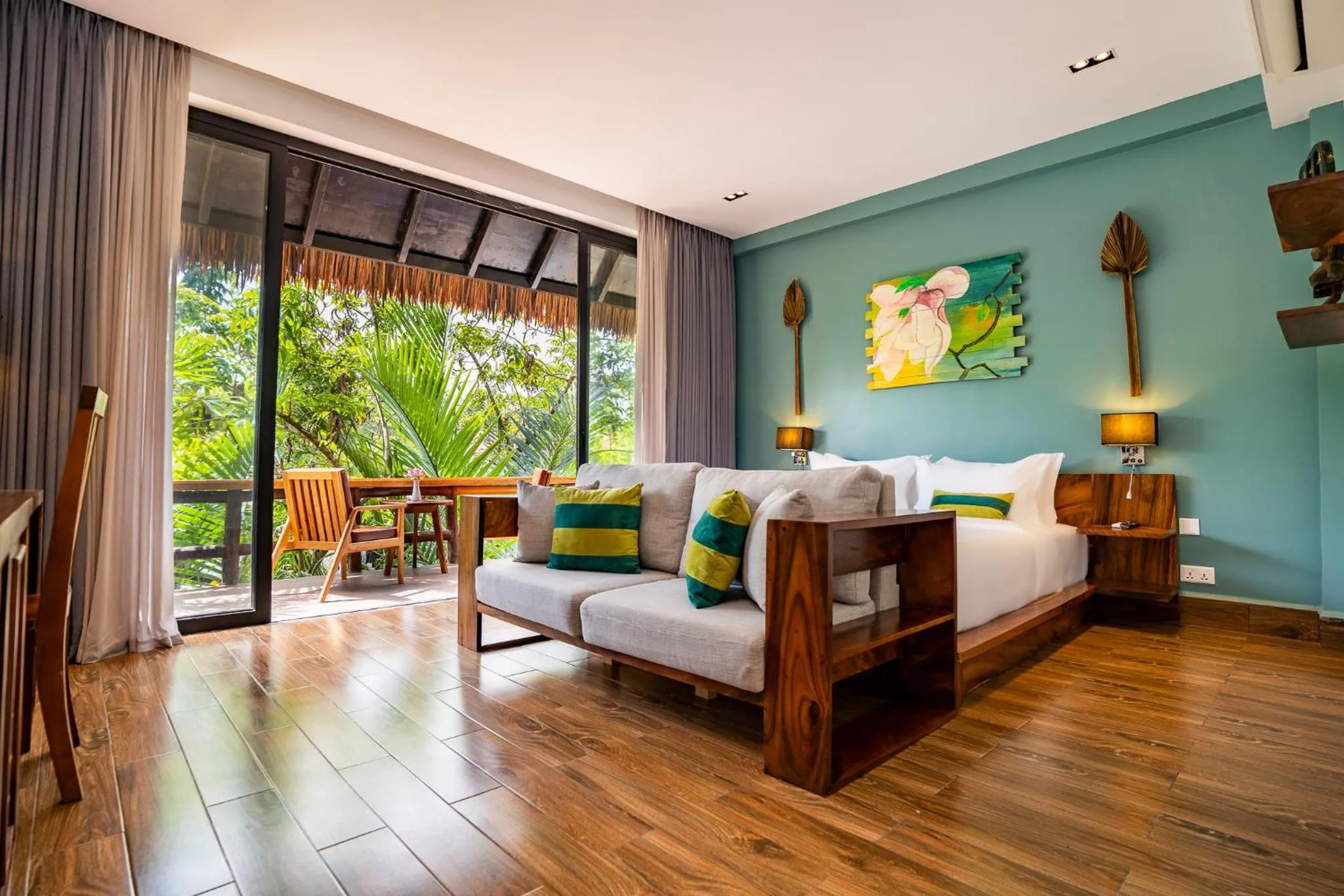 Bed in RiverTree Villa & Resort