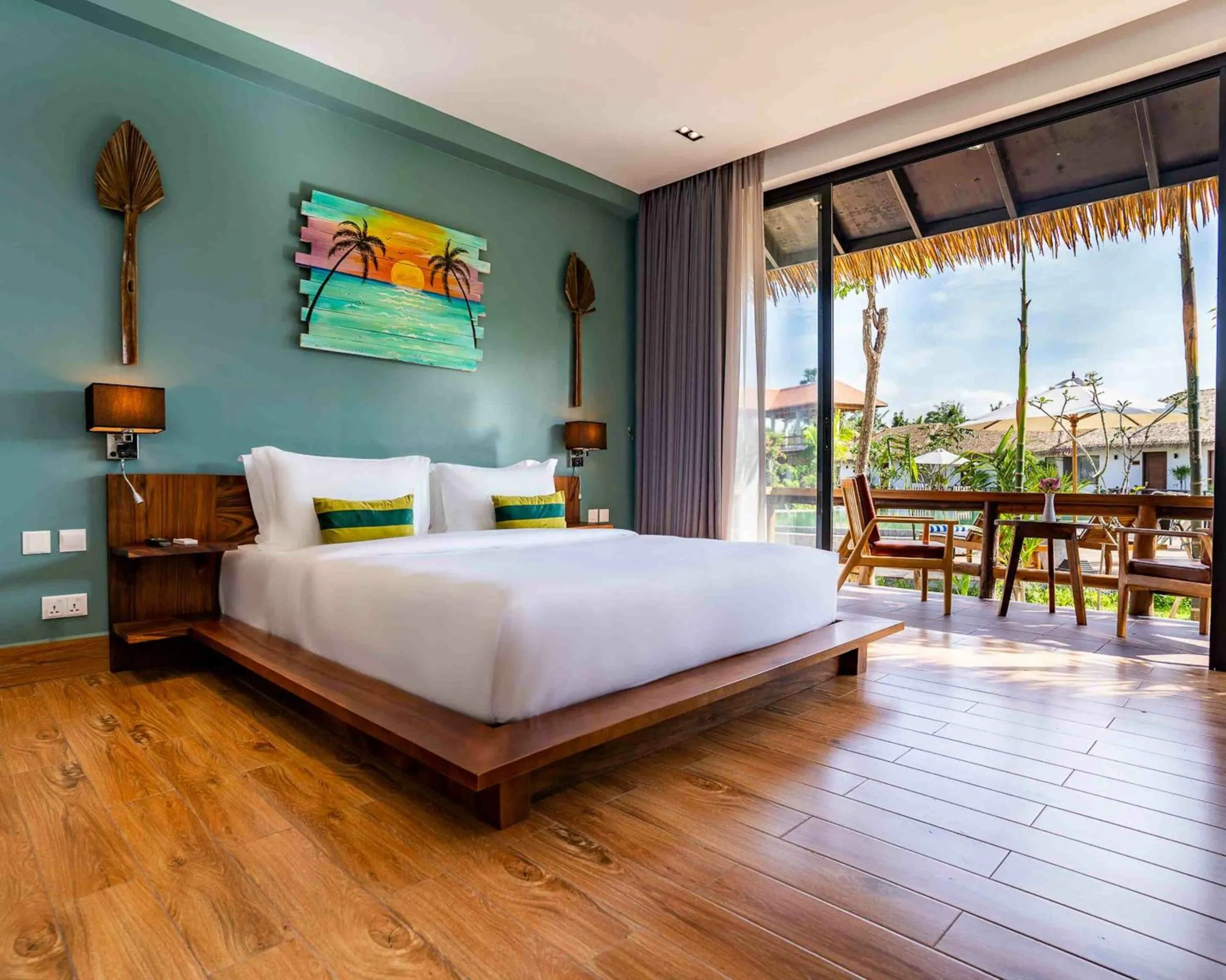 Bed in RiverTree Villa & Resort