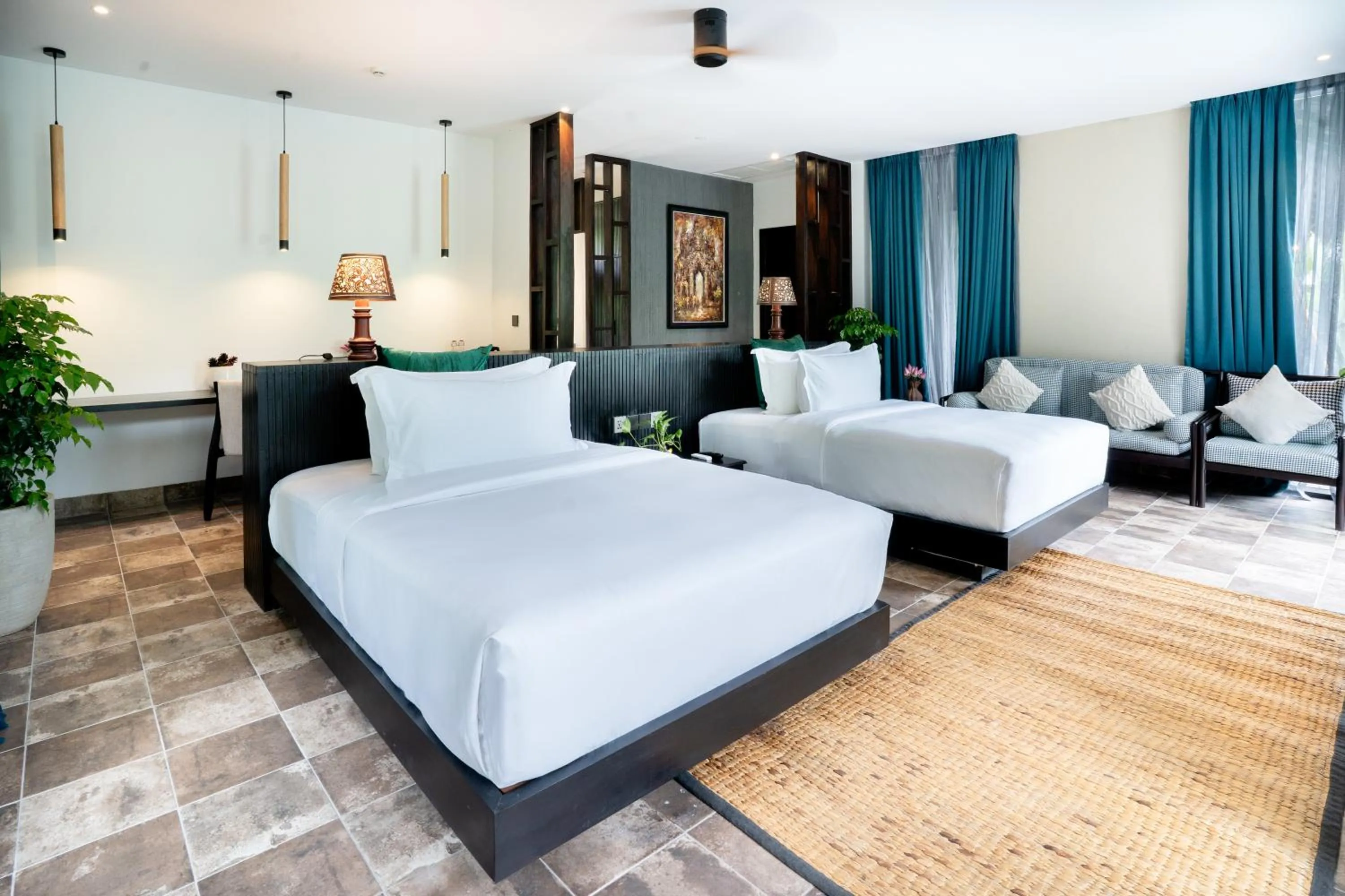 Bed in RiverTree Villa & Resort