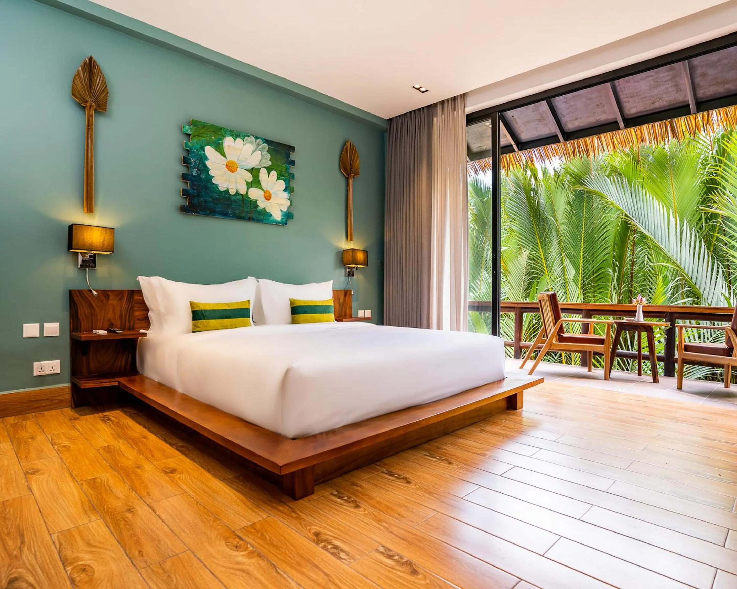 Bed in RiverTree Villa & Resort