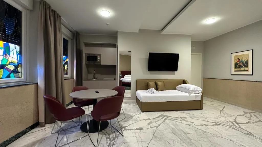 Kitchen or kitchenette, Bed in Allegroitalia La Spezia 5 Terre