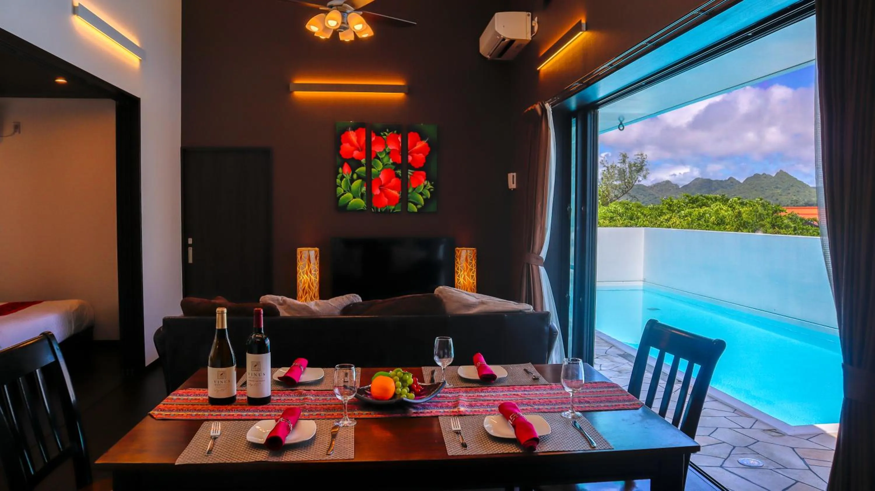 Living room in Private Pool Villa Motobu